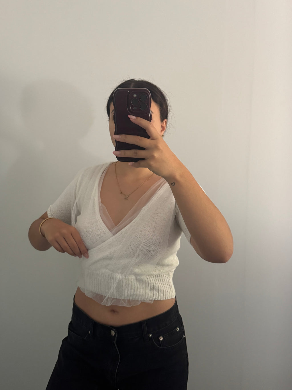 White Sweater Crop | S |