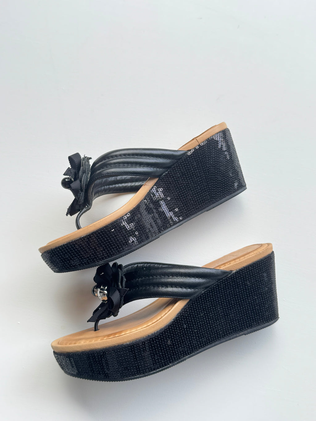 Vintage COACH Jainis Sequin Platform Wedges | 7 US |