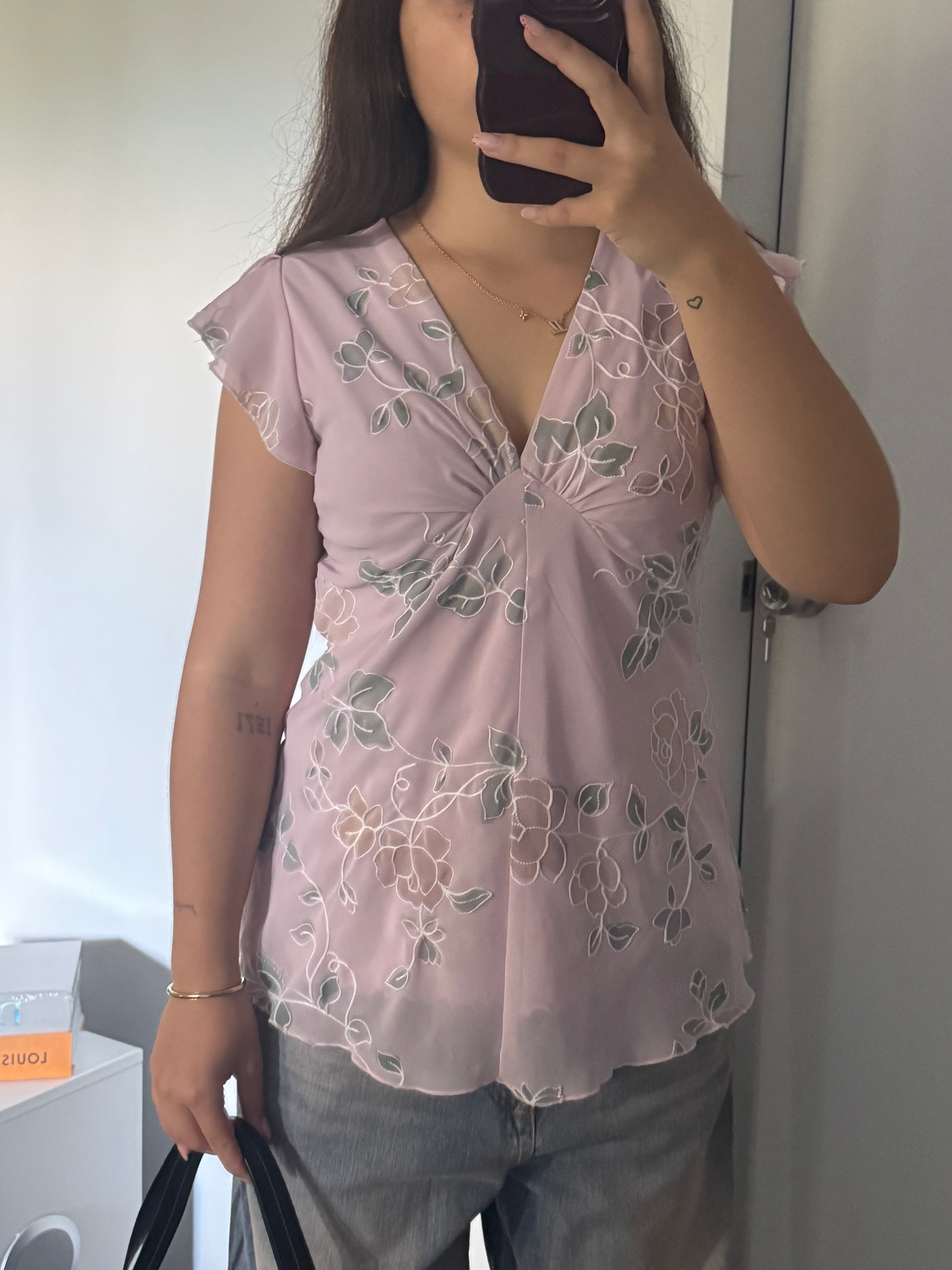 Pink y2k Beaded Tie-Back Top PAGANI | M |