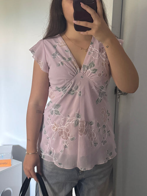 Pink y2k Beaded Tie-Back Top PAGANI | M |
