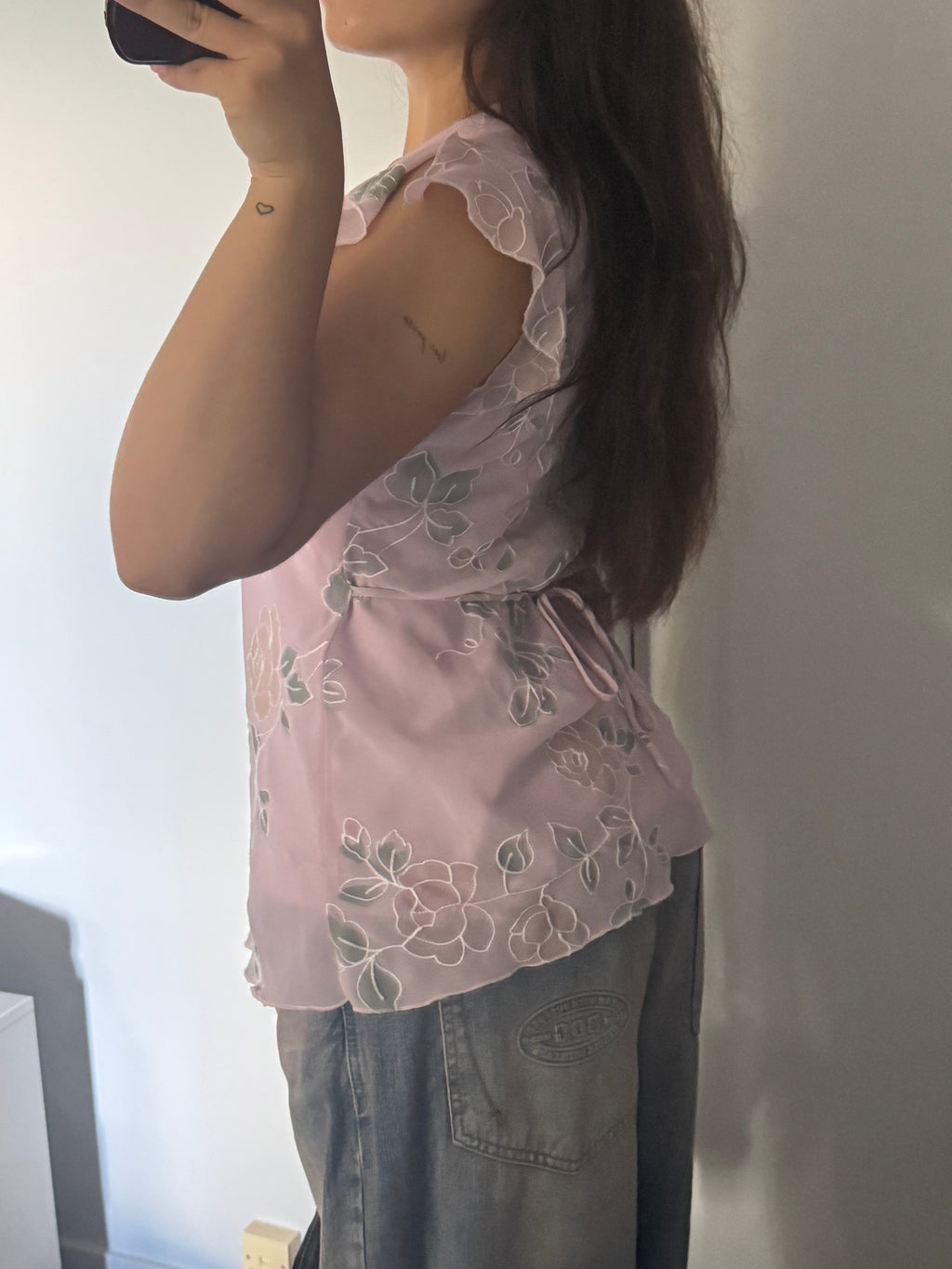 Pink y2k Beaded Tie-Back Top PAGANI | M |