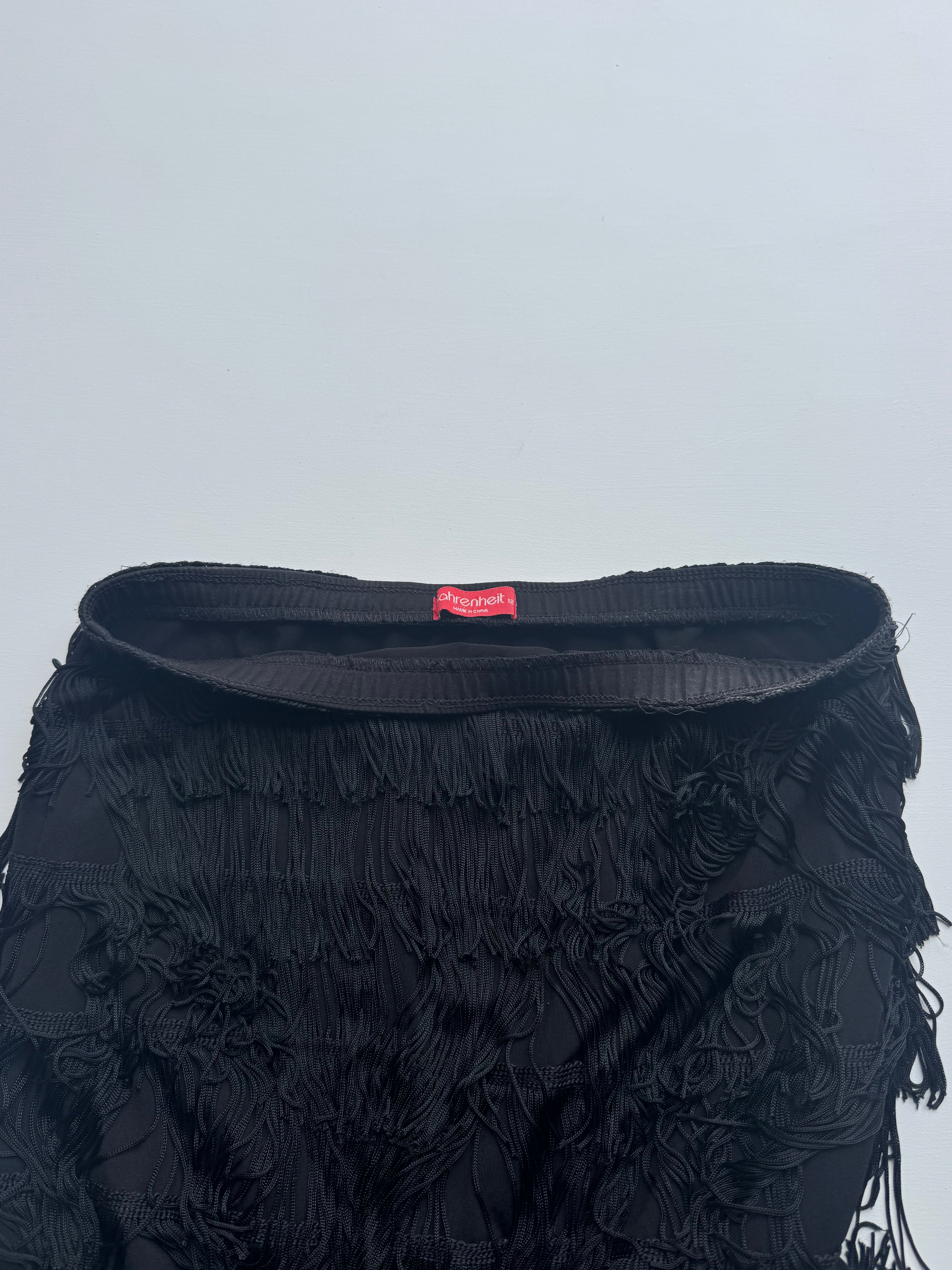 y2k Fringe Strapless Dress | M |