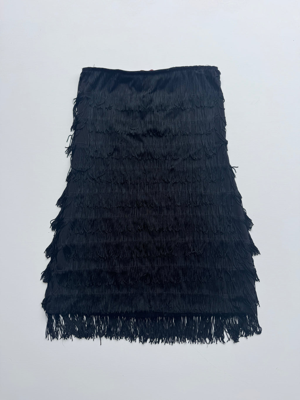 y2k Fringe Strapless Dress | M |
