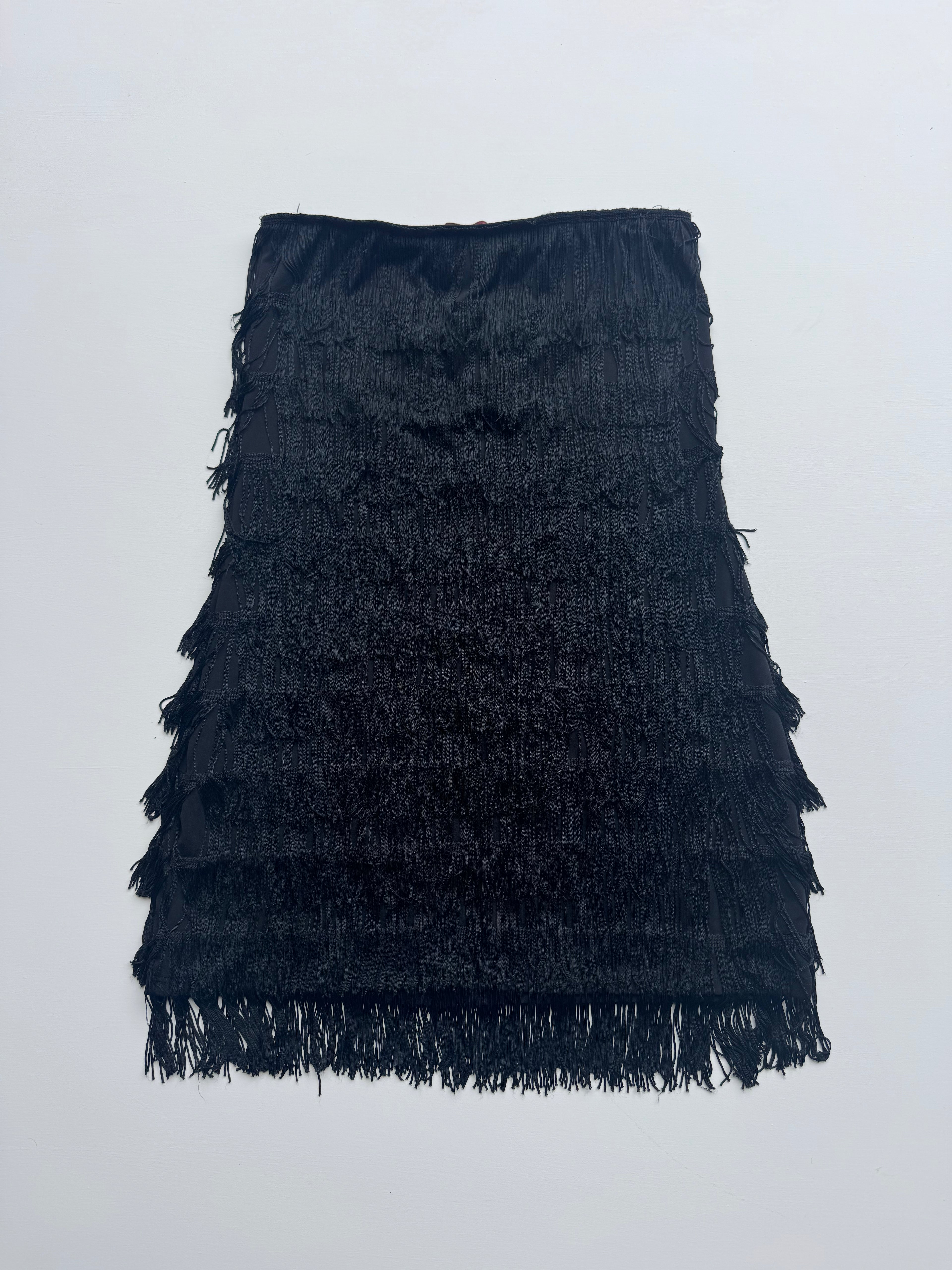 y2k Fringe Strapless Dress | M |