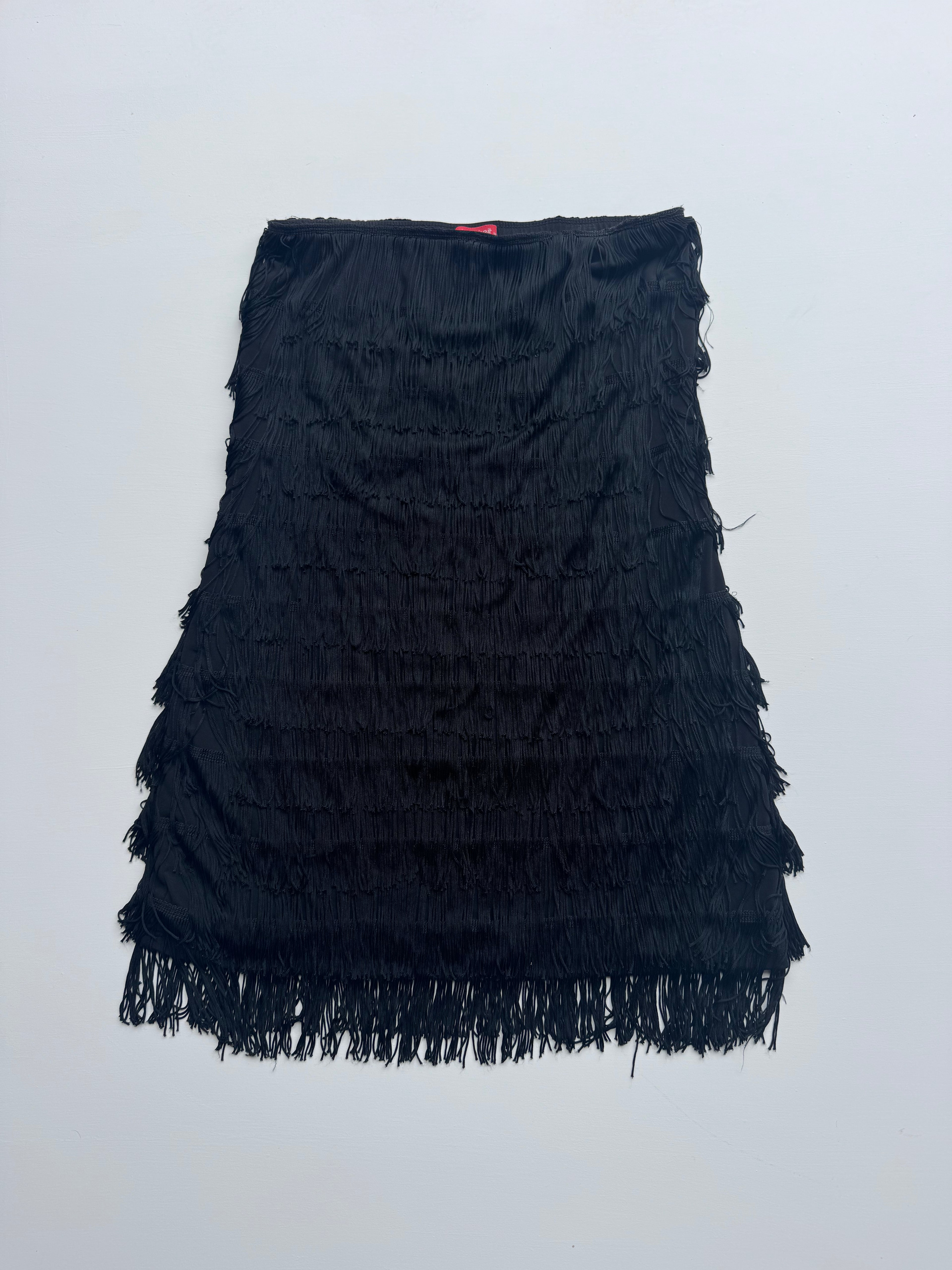 y2k Fringe Strapless Dress | M |
