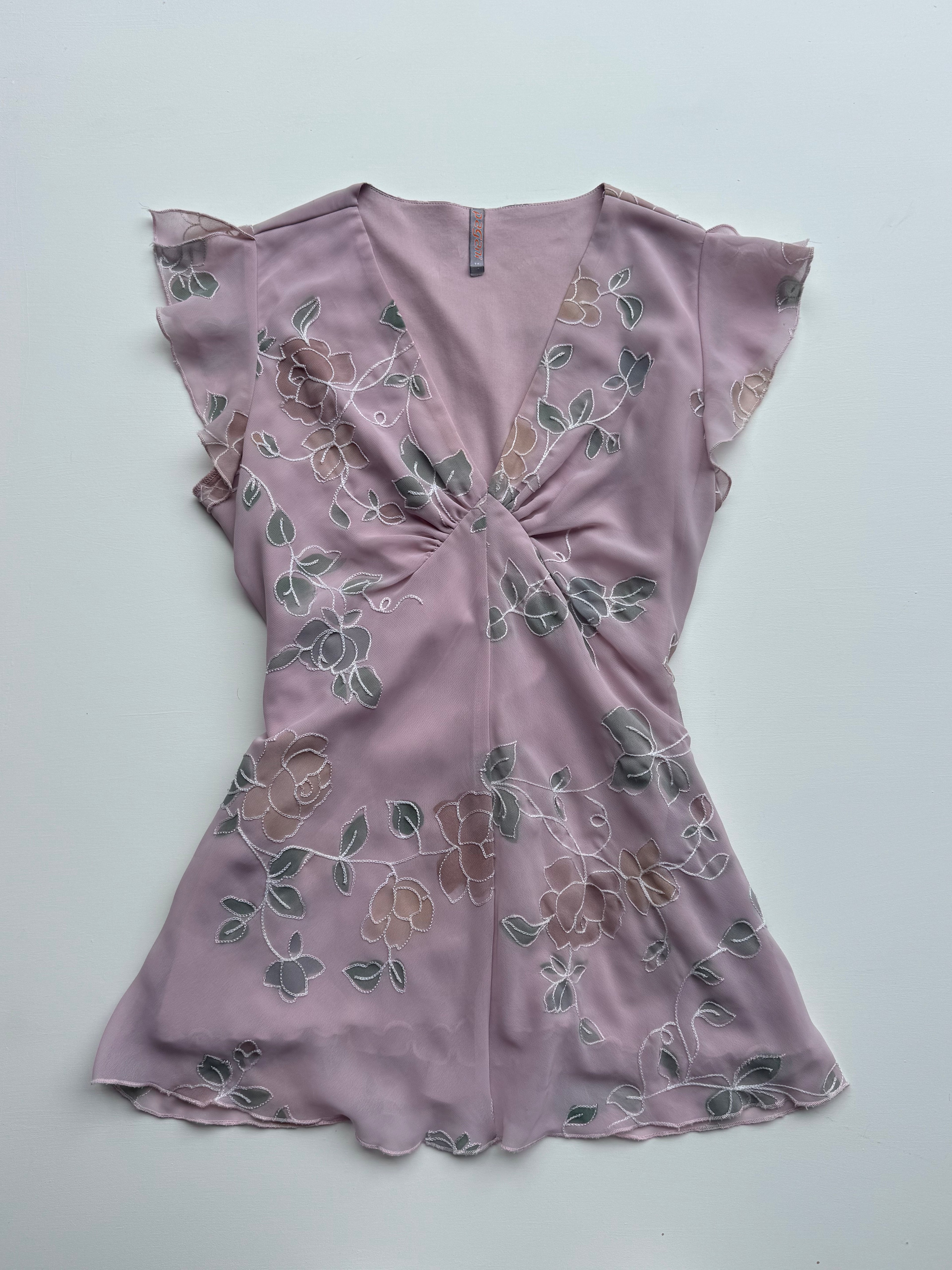 Pink y2k Beaded Tie-Back Top PAGANI | M |