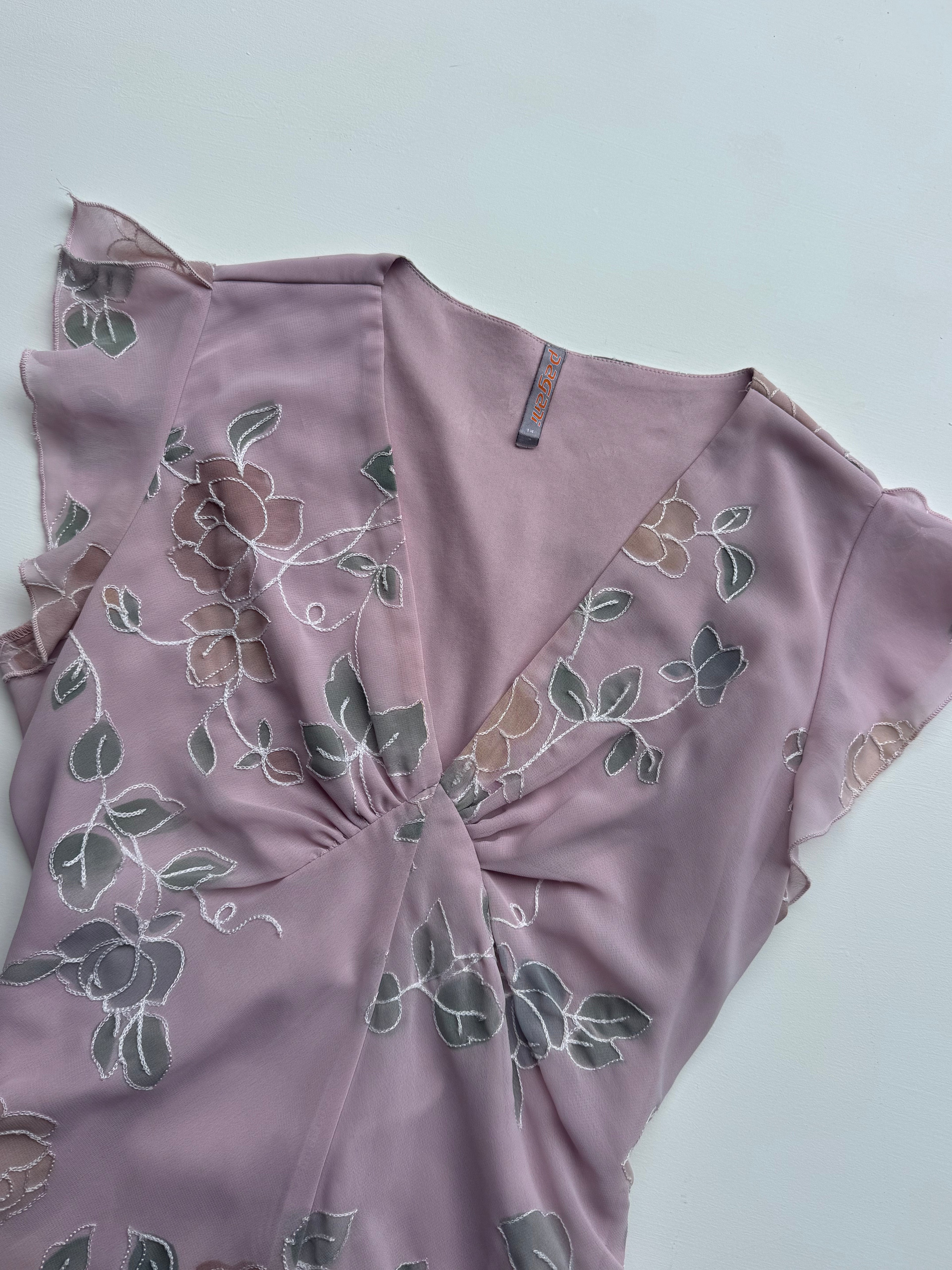 Pink y2k Beaded Tie-Back Top PAGANI | M |