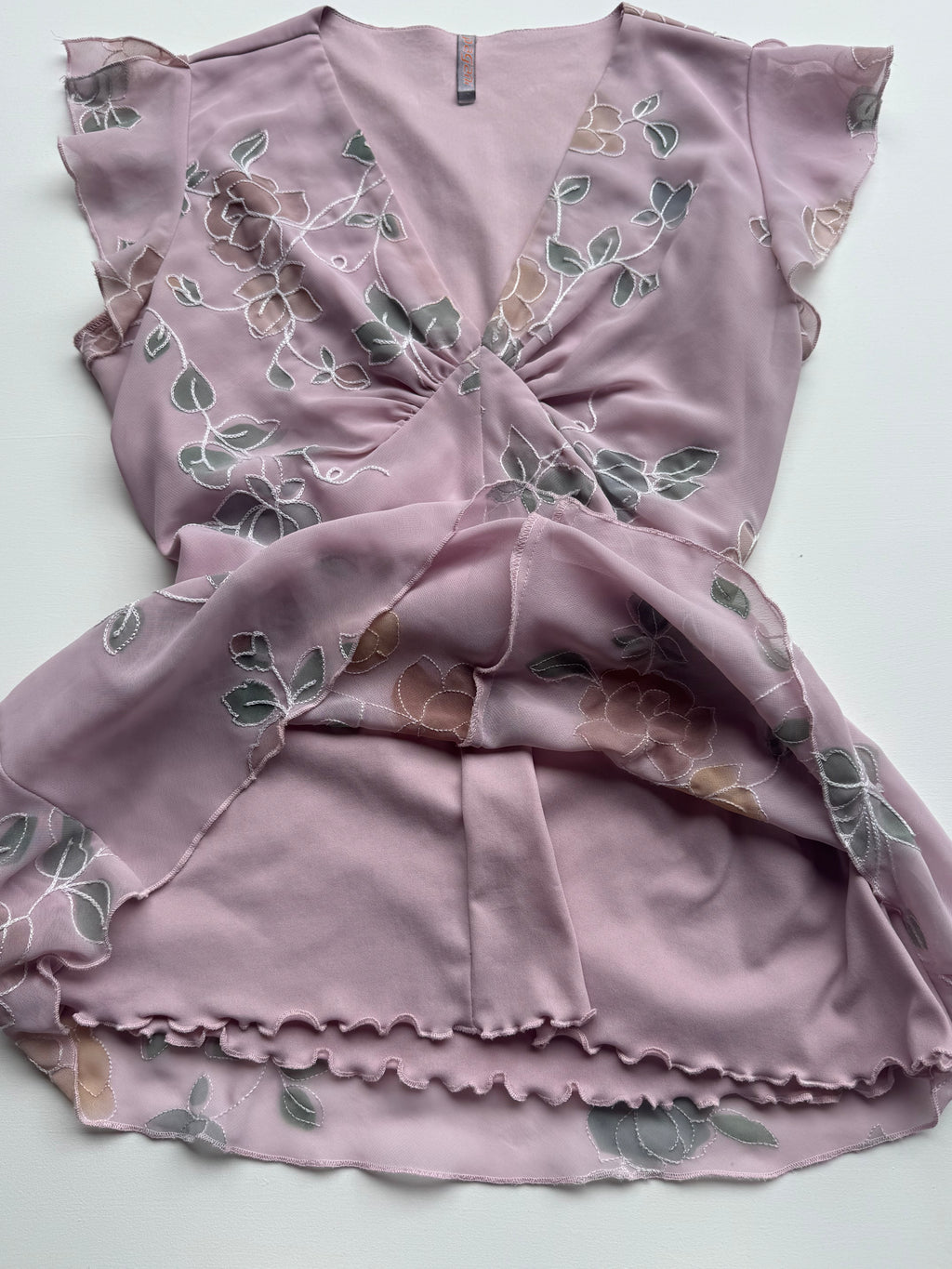 Pink y2k Beaded Tie-Back Top PAGANI | M |