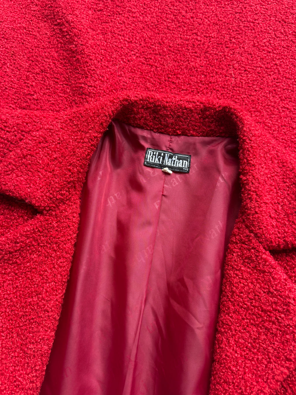 Red Boucle Wool Coat RIKI NATHAN | S |