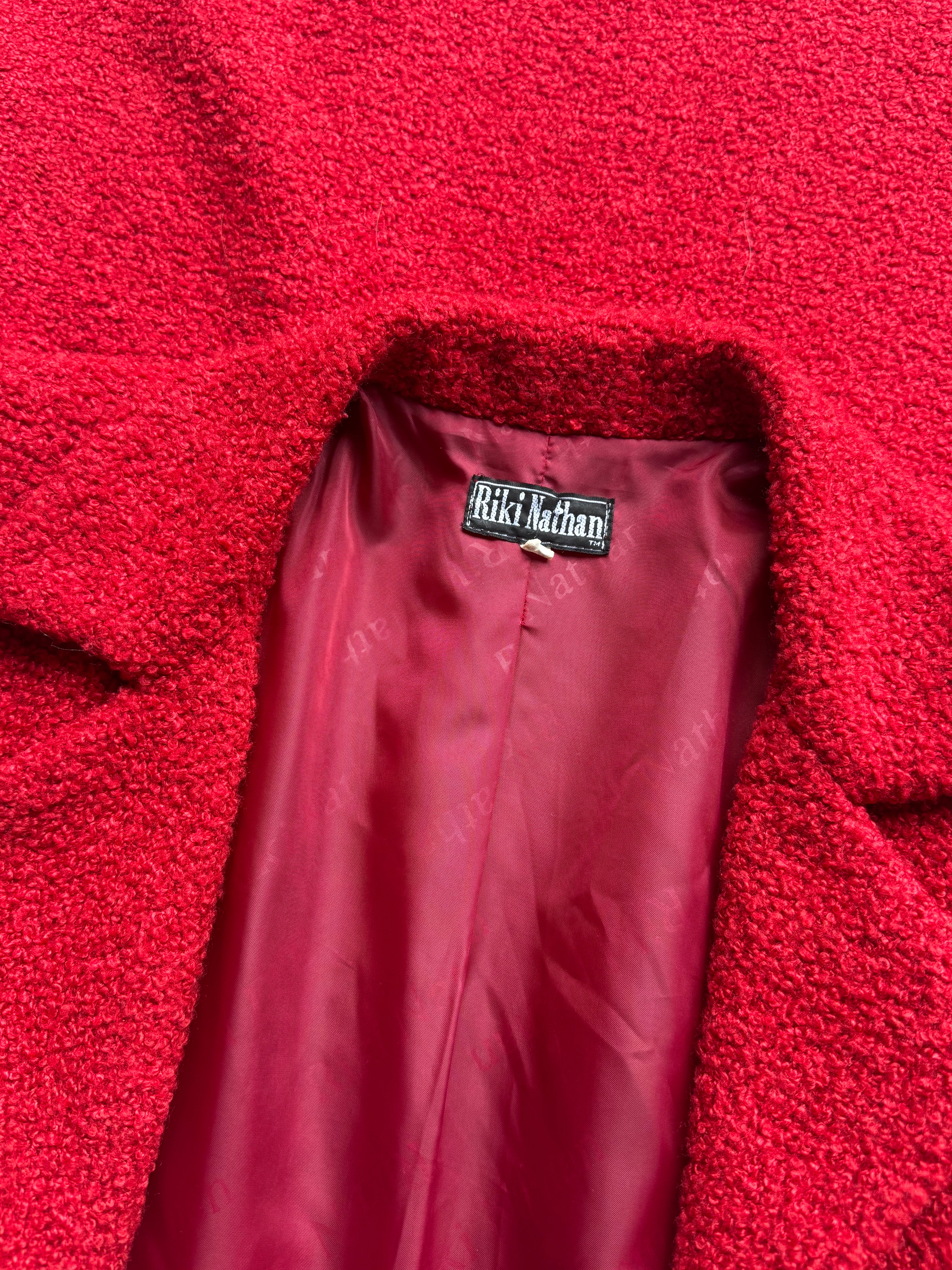 Red Boucle Wool Coat RIKI NATHAN | S |