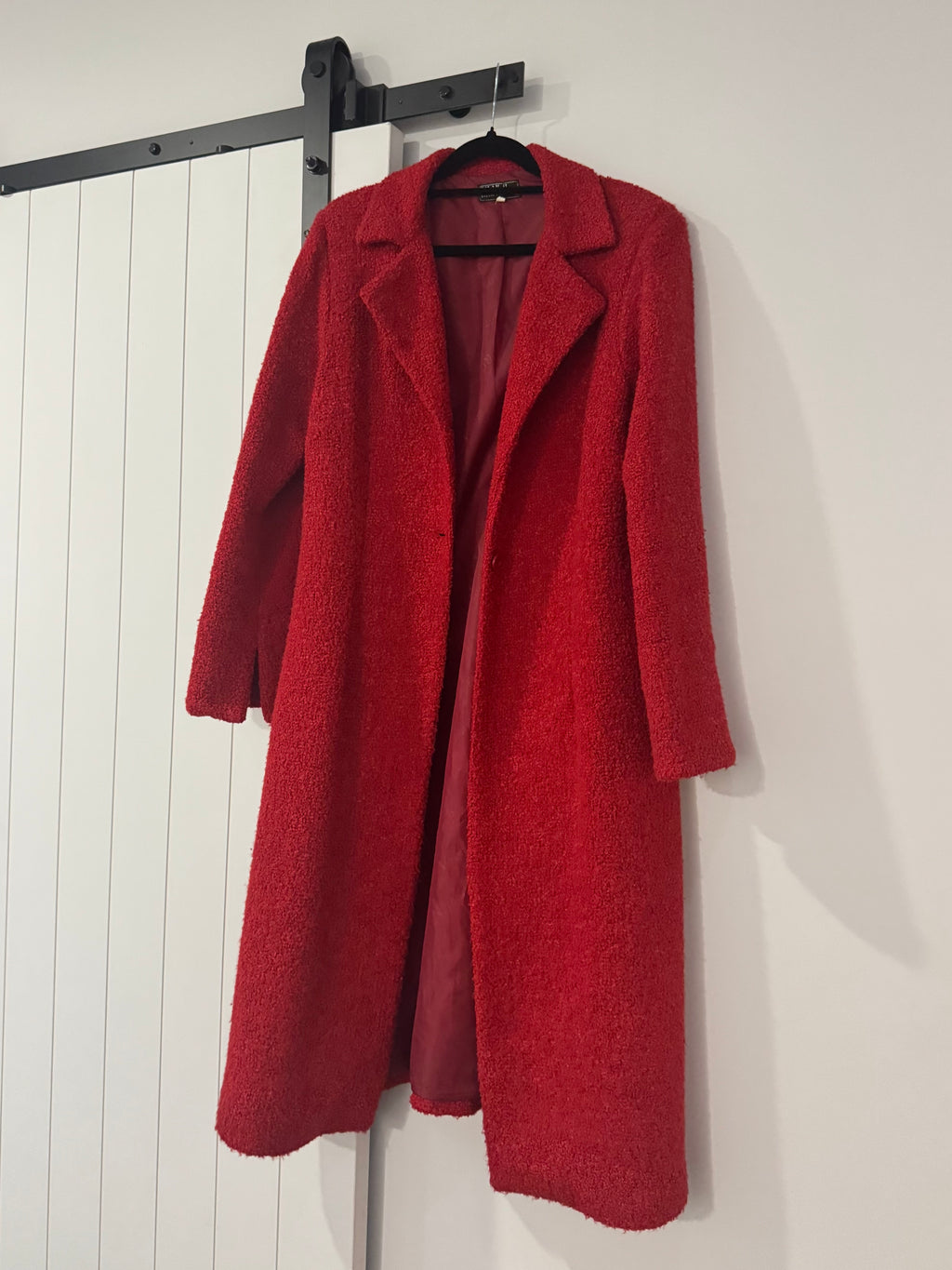 Red Boucle Wool Coat RIKI NATHAN | S |