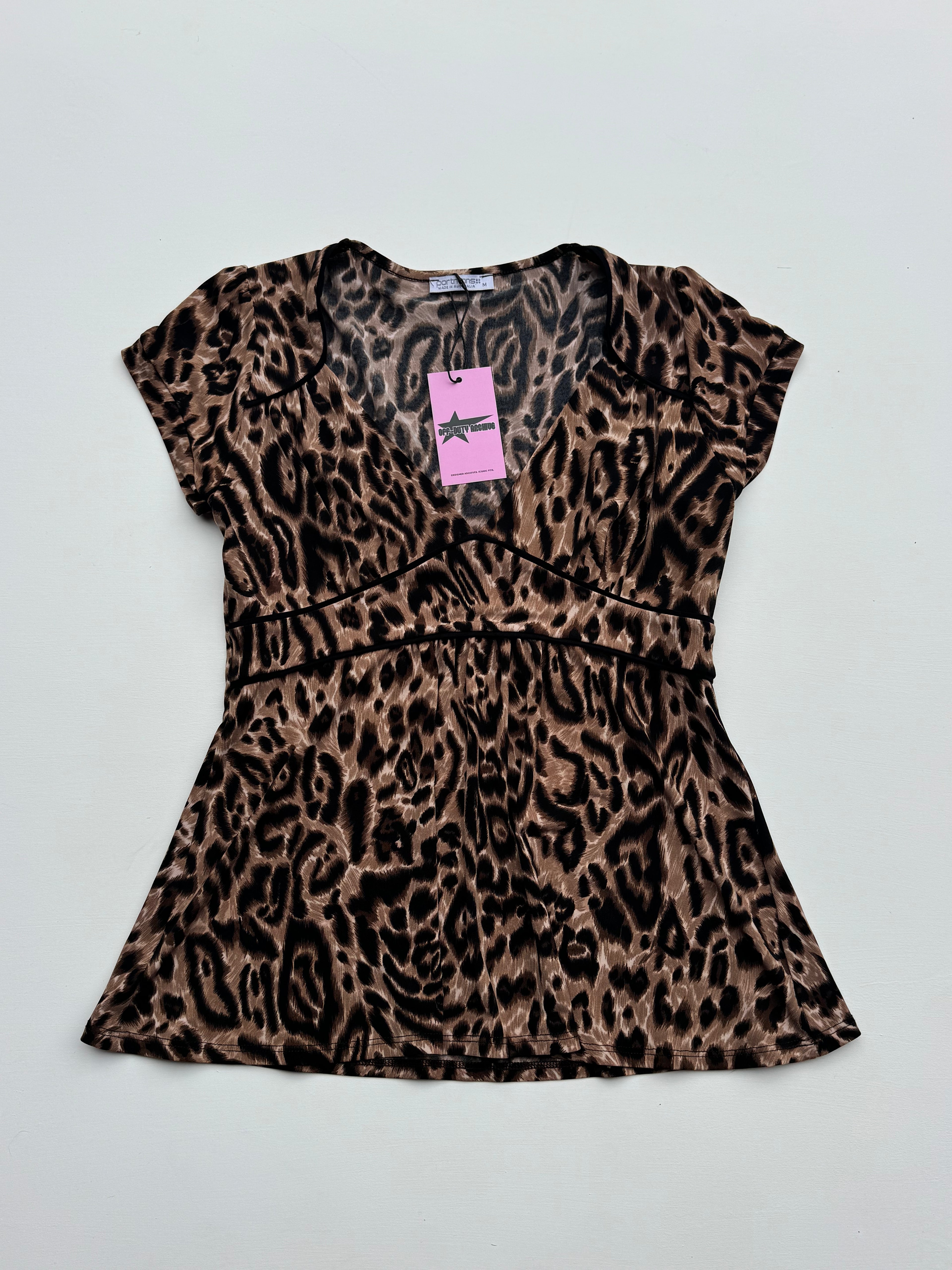 Y2K Leopard Print Top | M |
