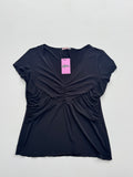 Vintage Ruched Blouse Top | XL |