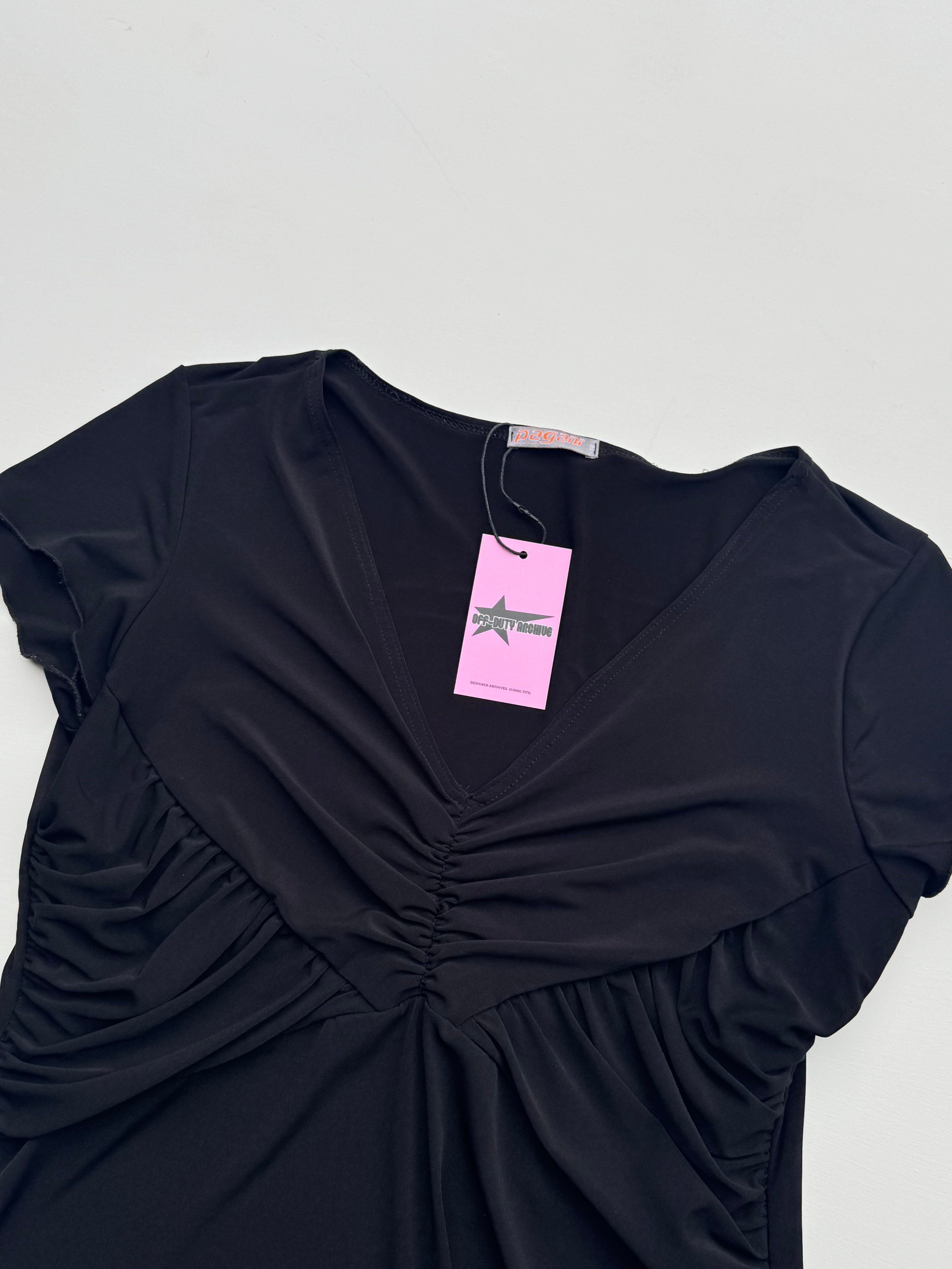 Vintage Ruched Blouse Top | XL |