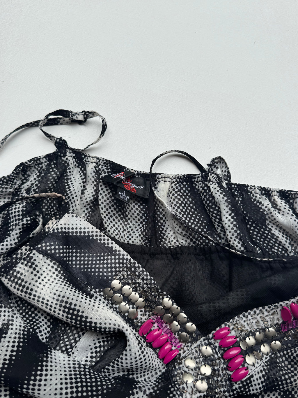 Y2K Beaded Zebra Print Maxi Dress | 8 |