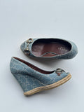 Vintage Gucci Denim Horse-bit Wedges | 36 |