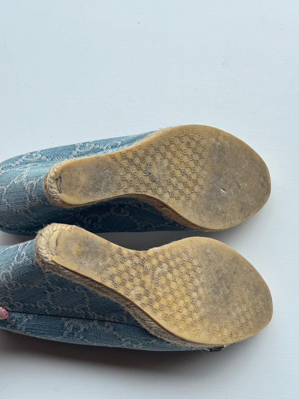 Vintage Gucci Denim Horse-bit Wedges | 36 |