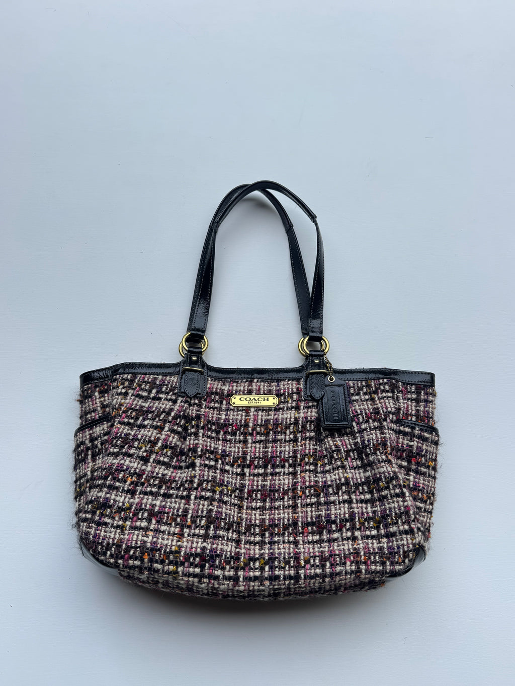 Vintage Coach Tweed Plaid Tote