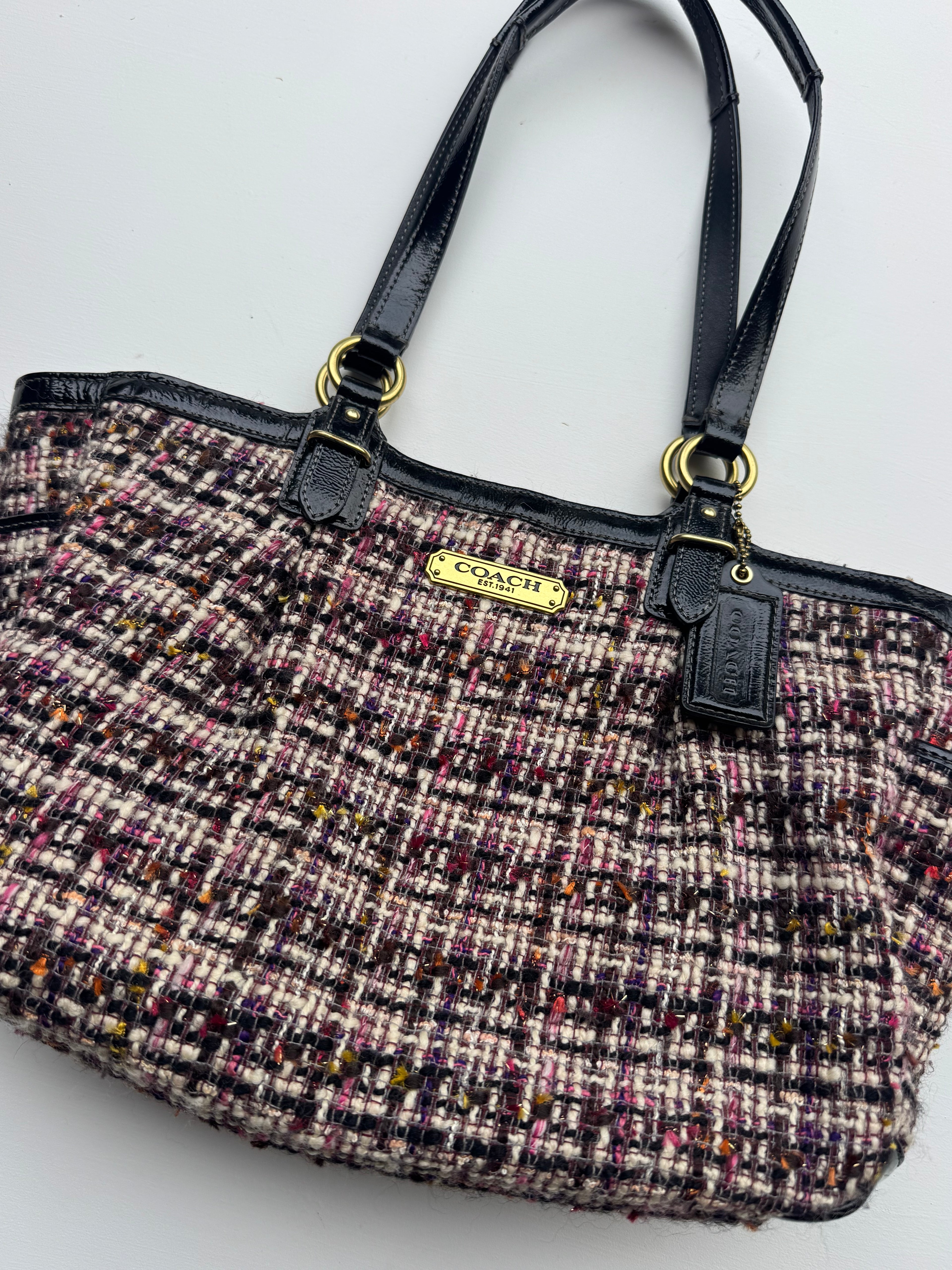 Vintage Coach Tweed Plaid Tote