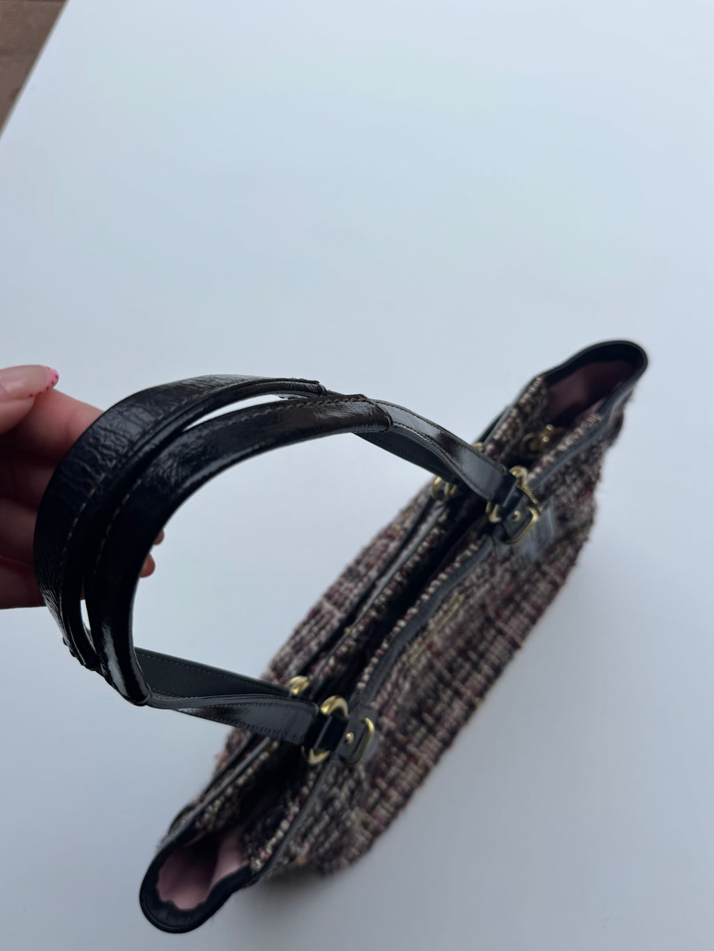 Vintage Coach Tweed Plaid Tote