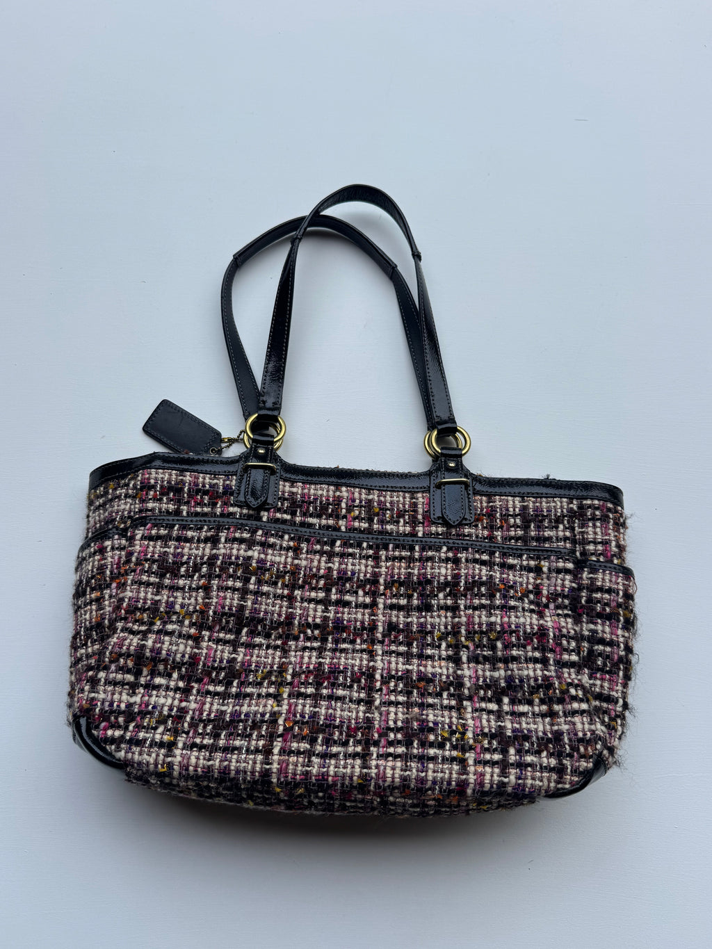 Vintage Coach Tweed Plaid Tote