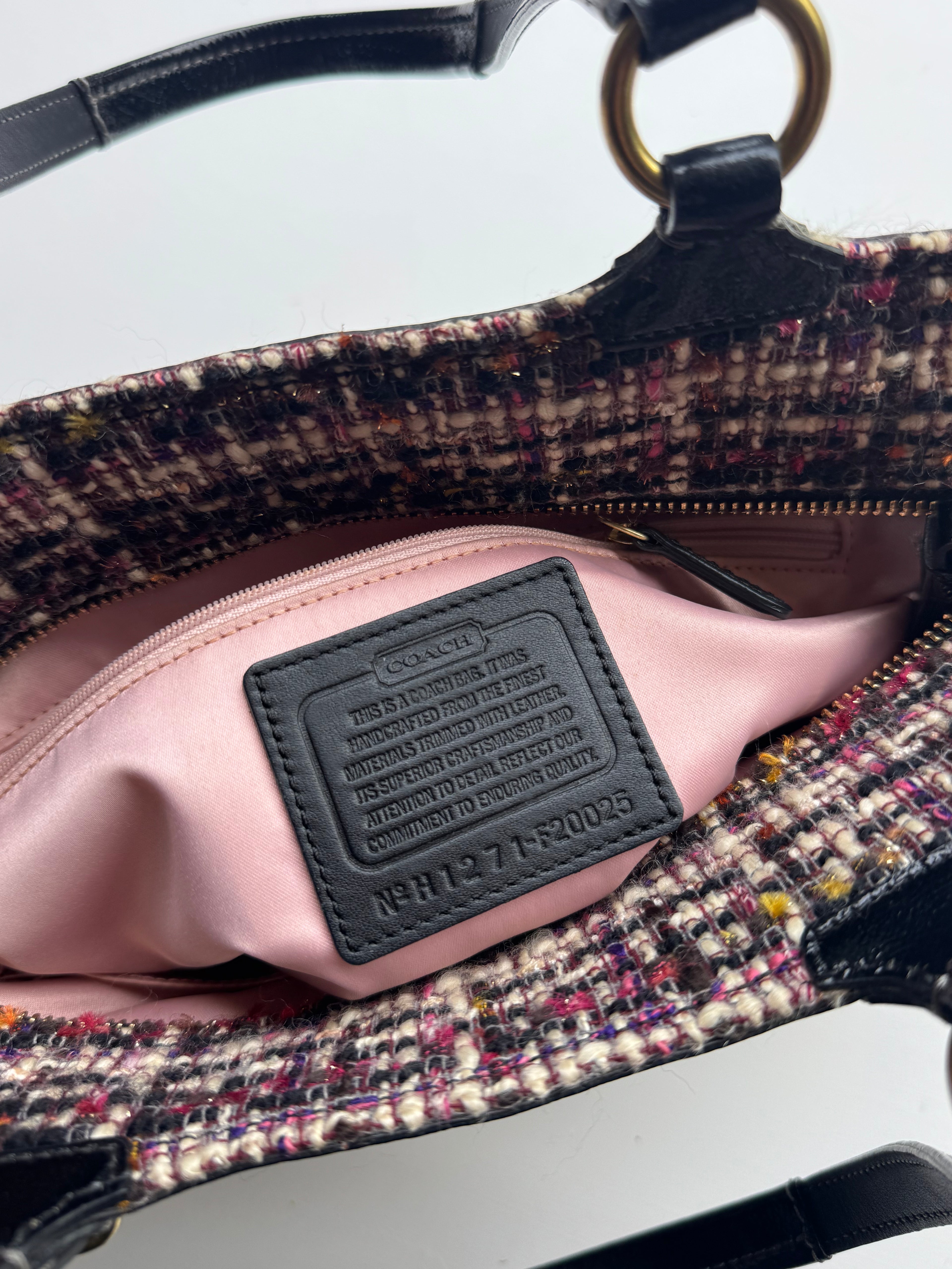 Vintage Coach Tweed Plaid Tote