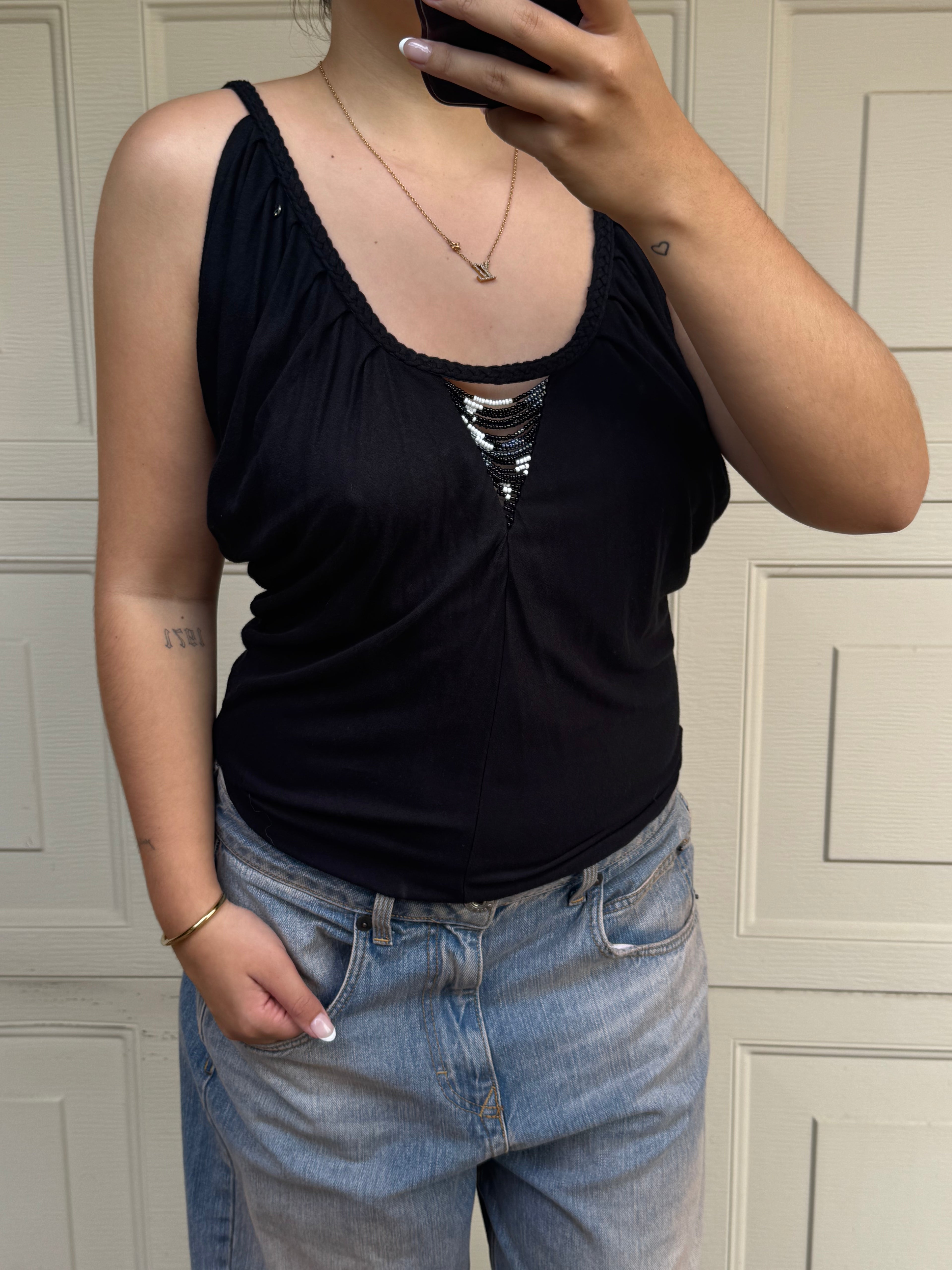 Y2K GUESS Beaded Top | S |