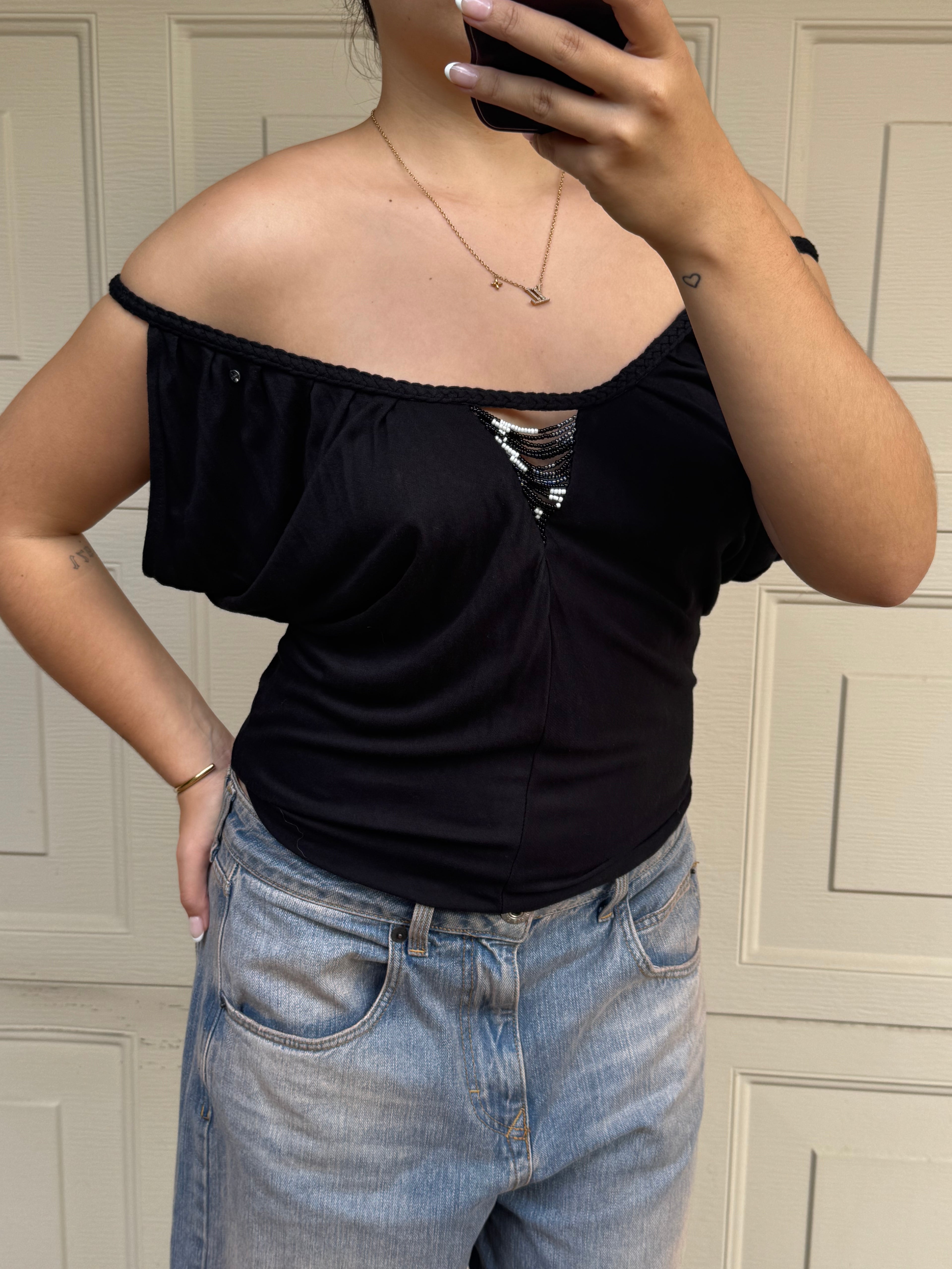Y2K GUESS Beaded Top | S |