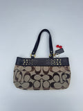 Vintage Coach Jacquard Studded Tote Bag