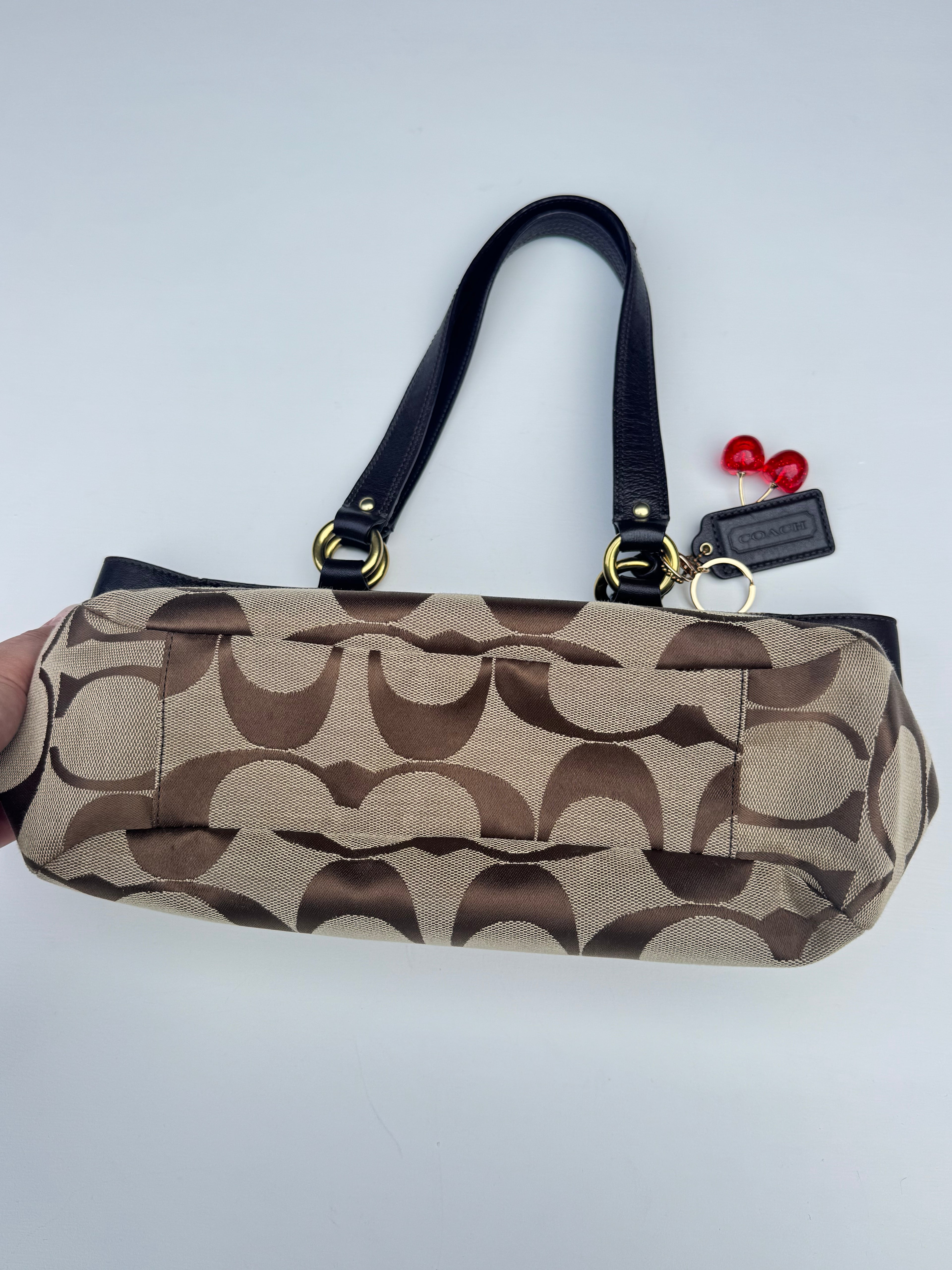 Vintage Coach Jacquard Studded Tote Bag