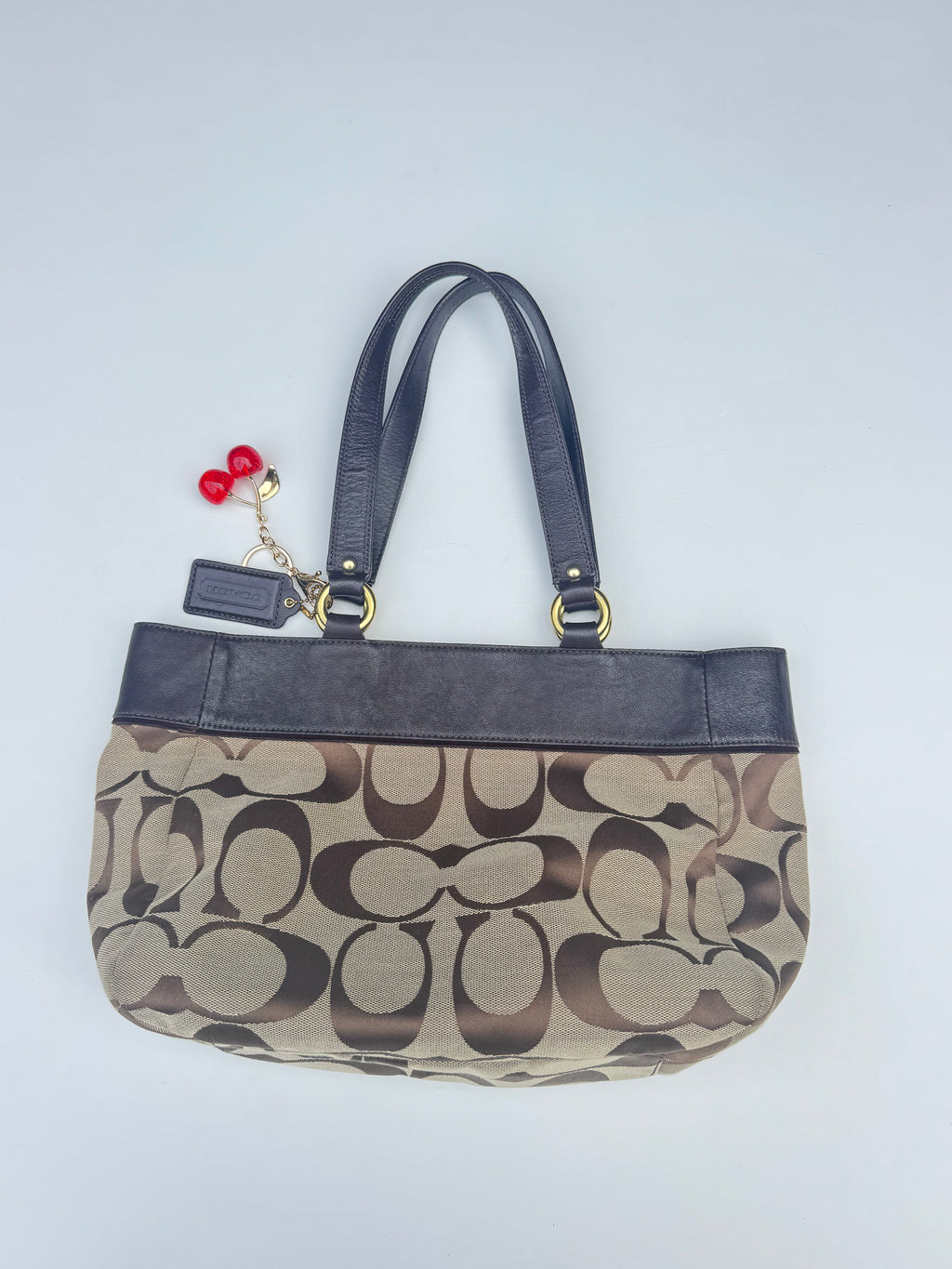 Vintage Coach Jacquard Studded Tote Bag