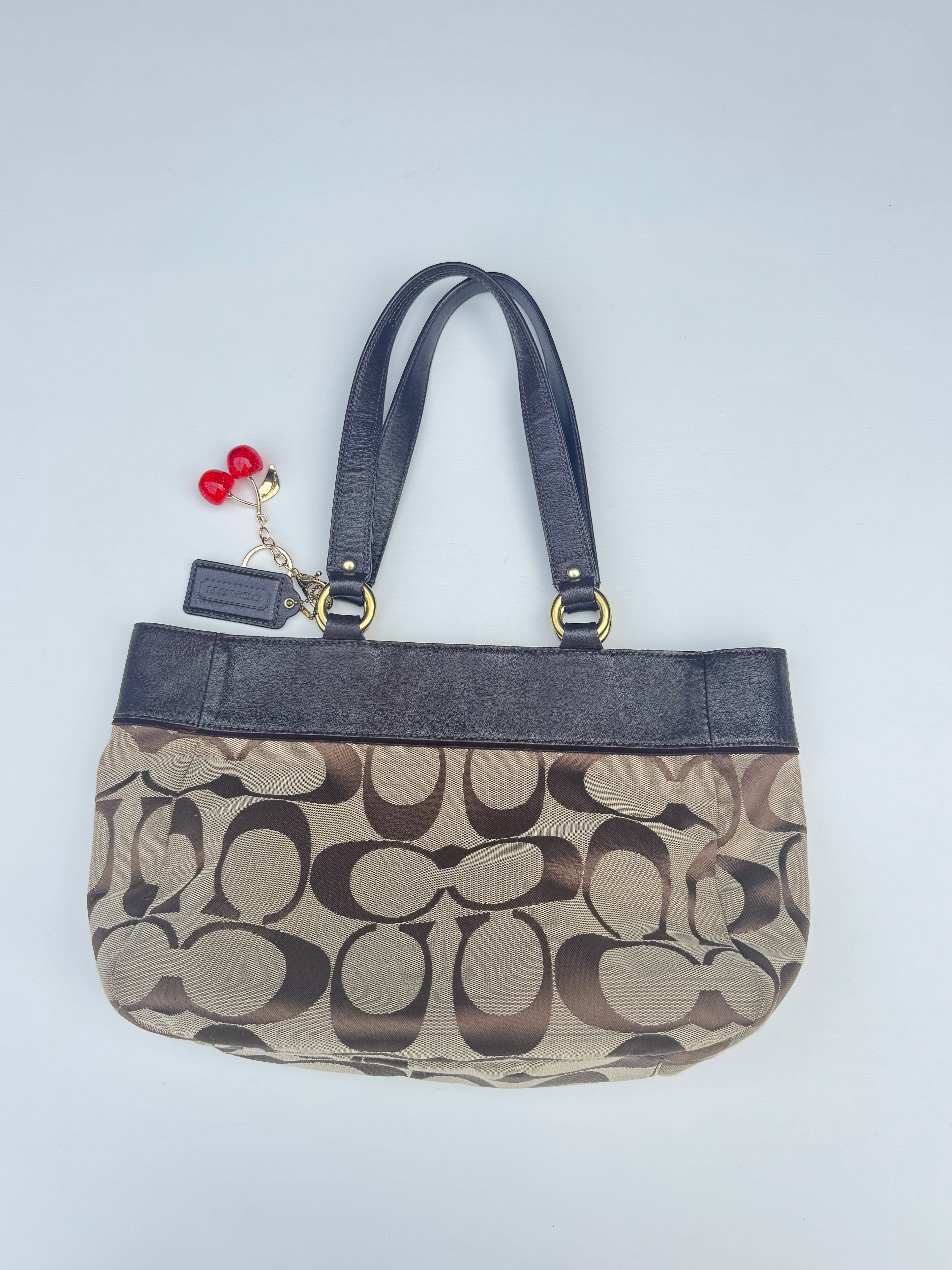Vintage Coach Jacquard Studded Tote Bag