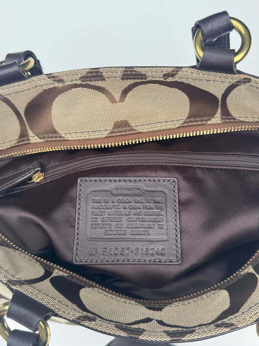 Vintage Coach Jacquard Studded Tote Bag