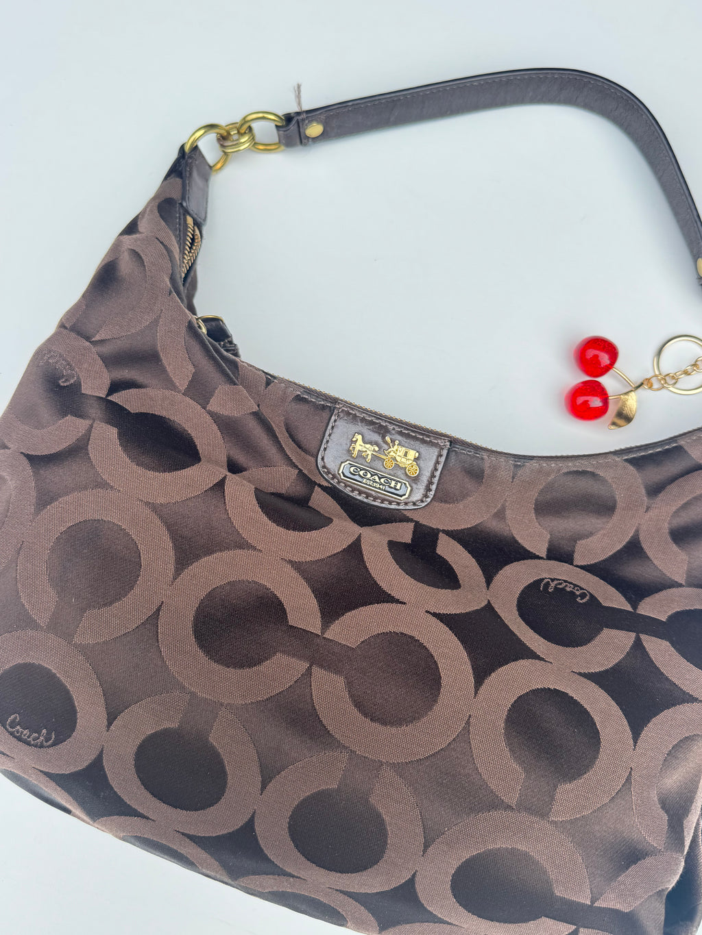 Vintage Brown Coach Madison Shoulder Bag