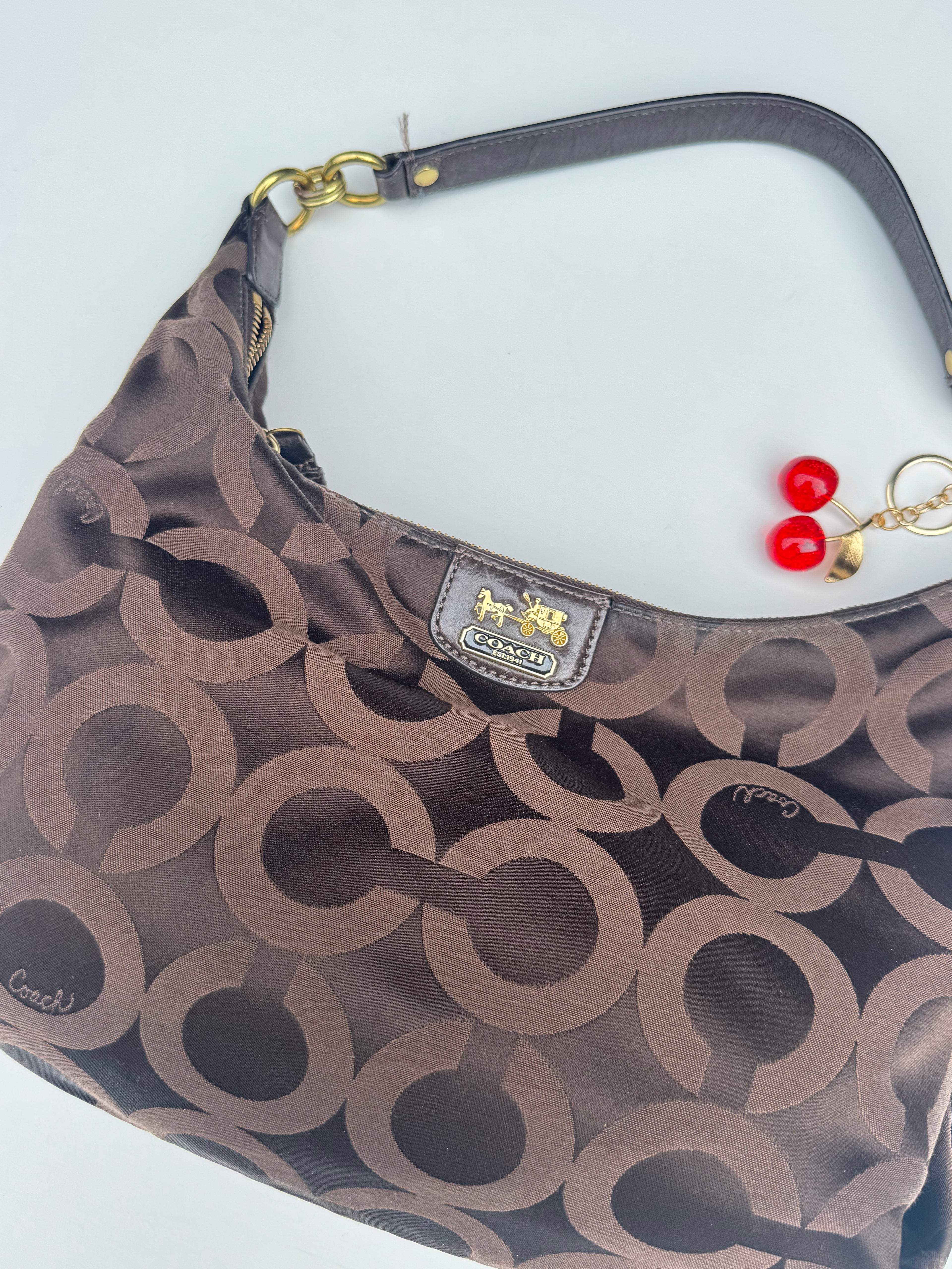 Vintage Brown Coach Madison Shoulder Bag