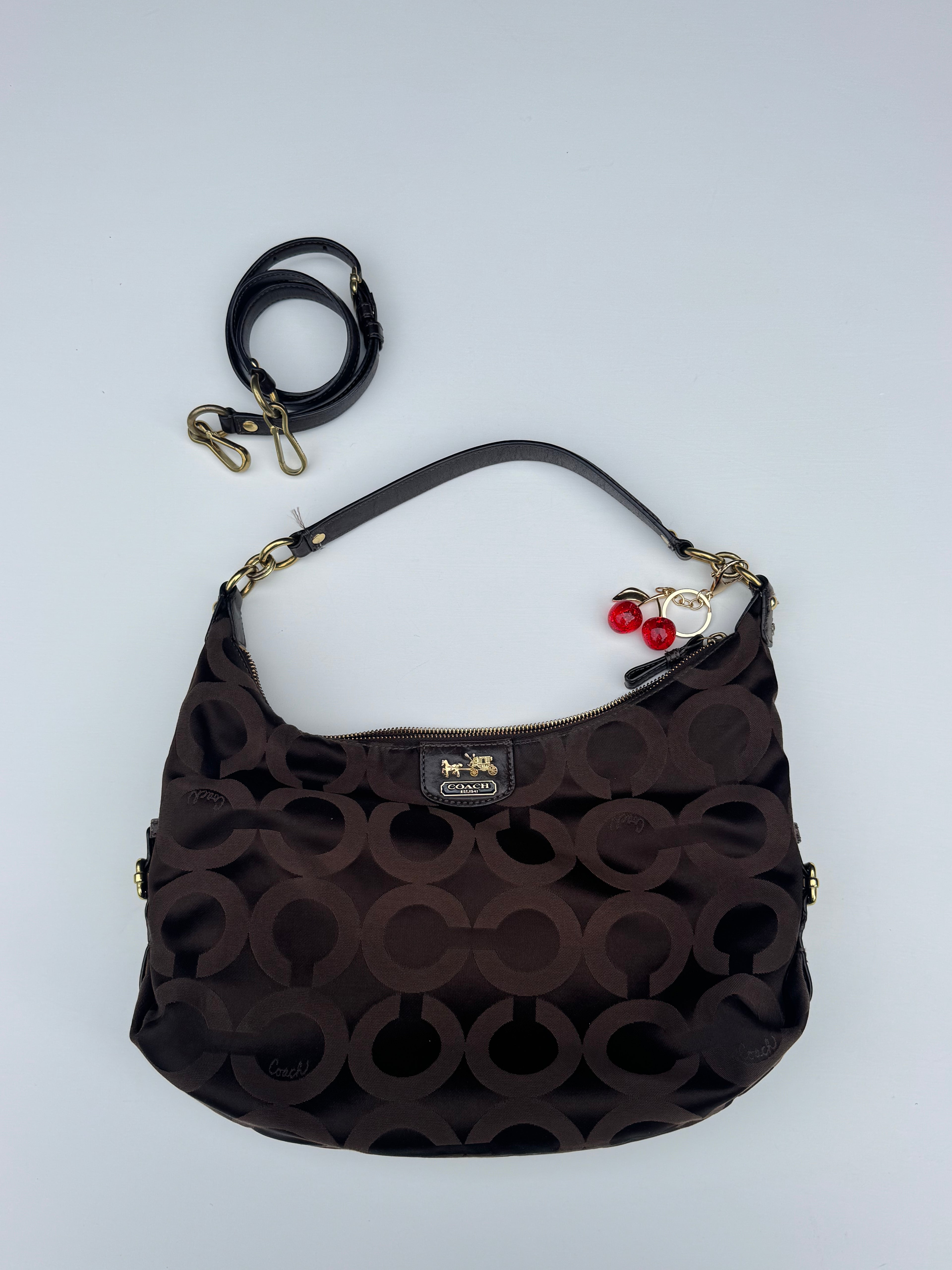 Vintage Brown Coach Madison Shoulder Bag