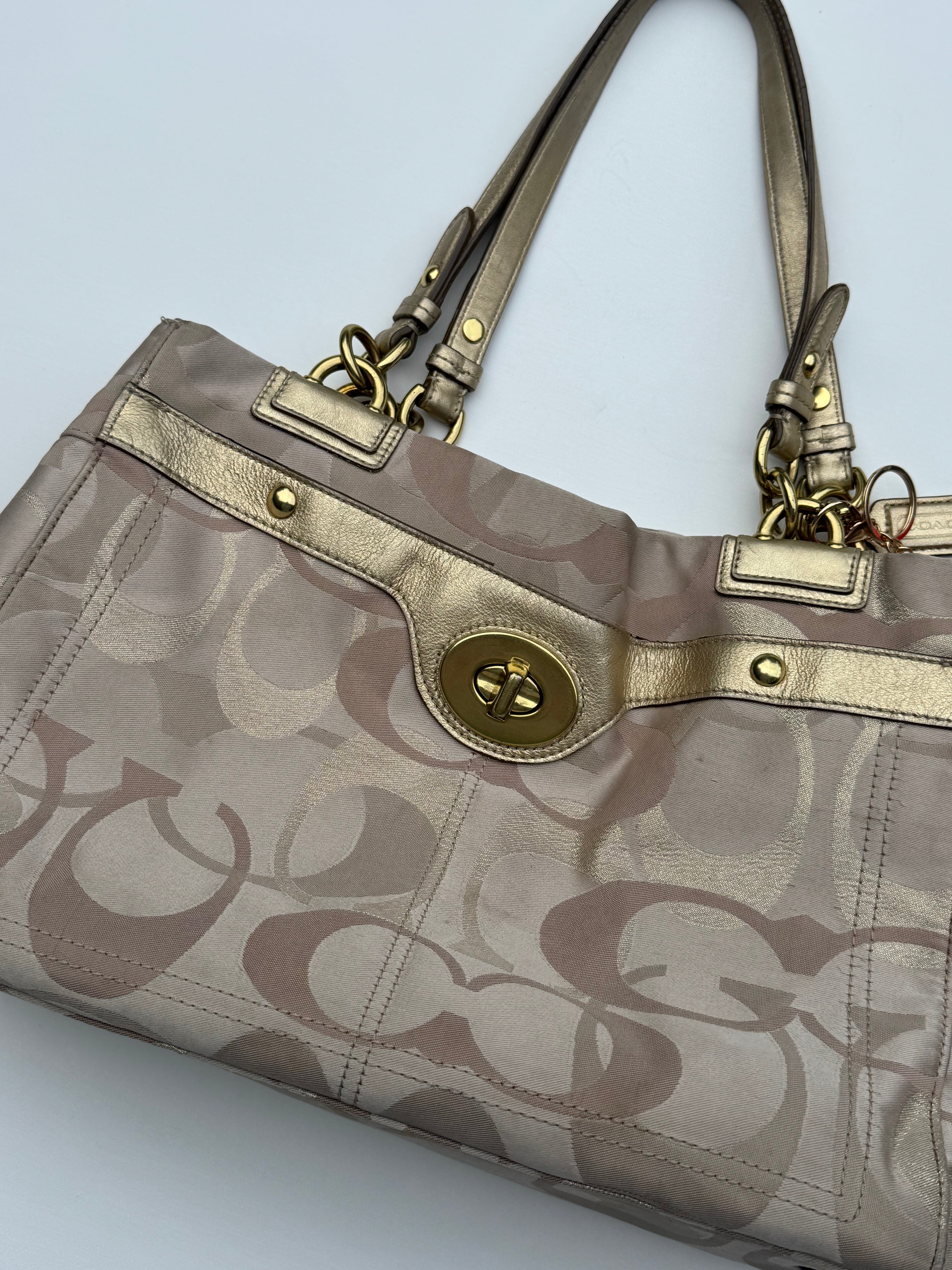 Vintage Coach Optic Penelope Tote Bag