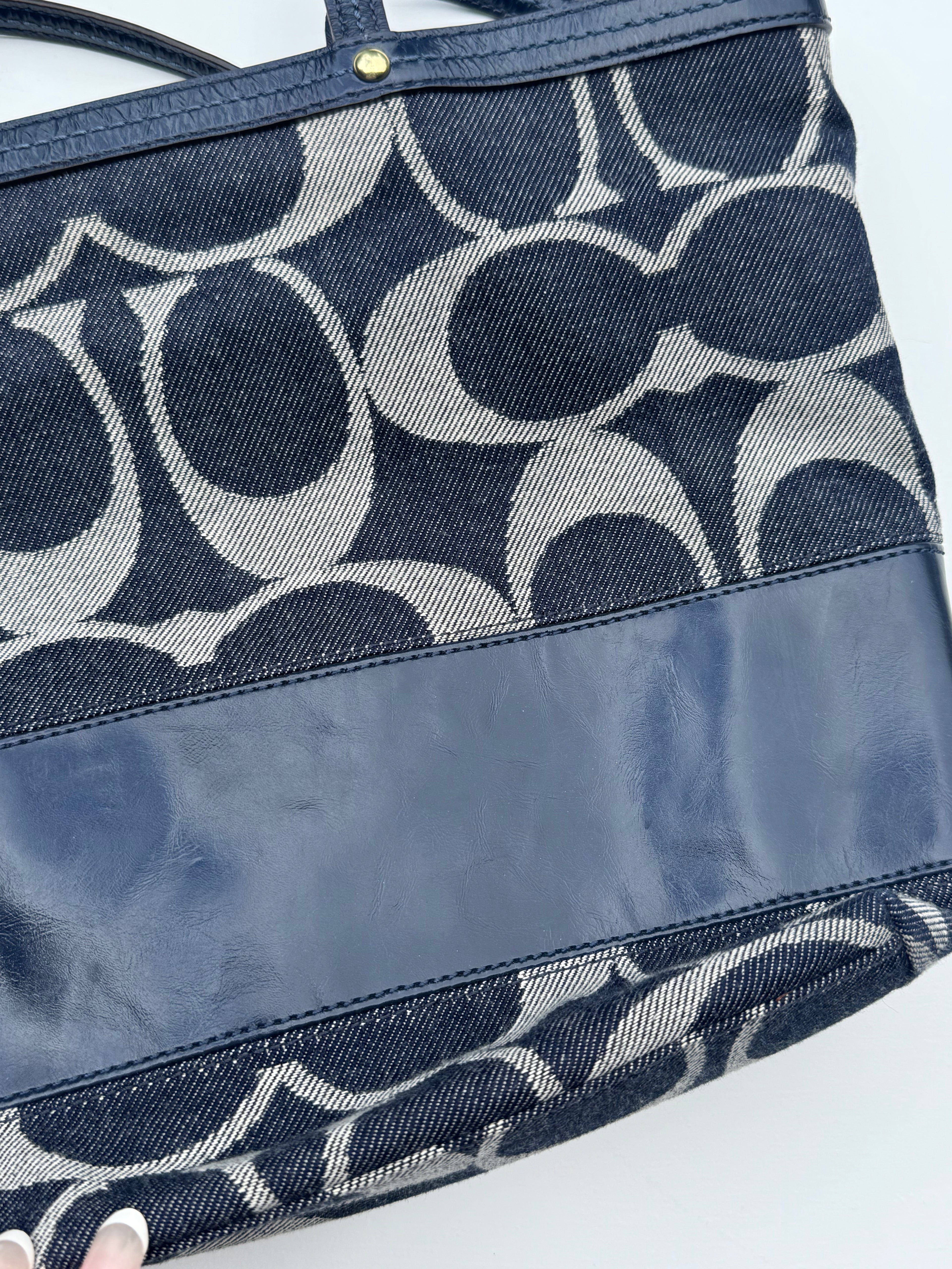 Vintage Coach Denim Small Tote