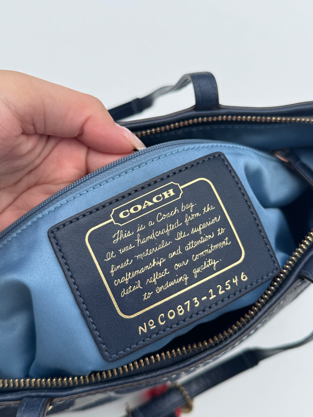 Vintage Coach Denim Small Tote