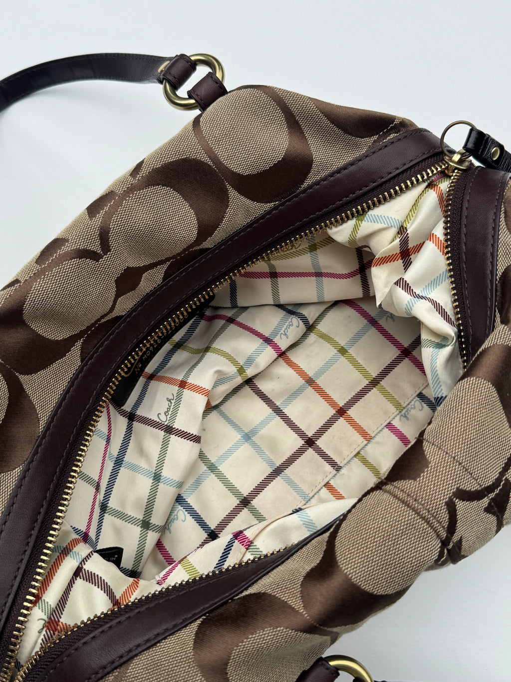 Vintage Coach Boston Bag + Coach Scarf - RARE