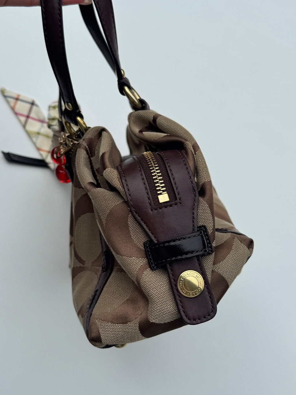 Vintage Coach Boston Bag + Coach Scarf - RARE