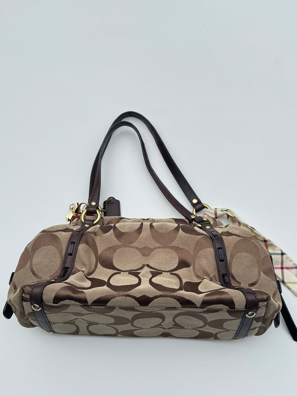 Vintage Coach Boston Bag + Coach Scarf - RARE