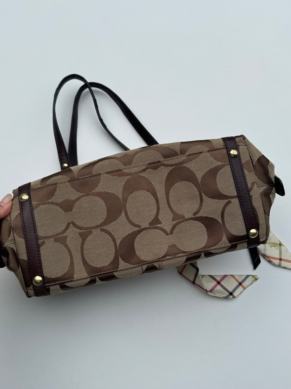 Vintage Coach Boston Bag + Coach Scarf - RARE