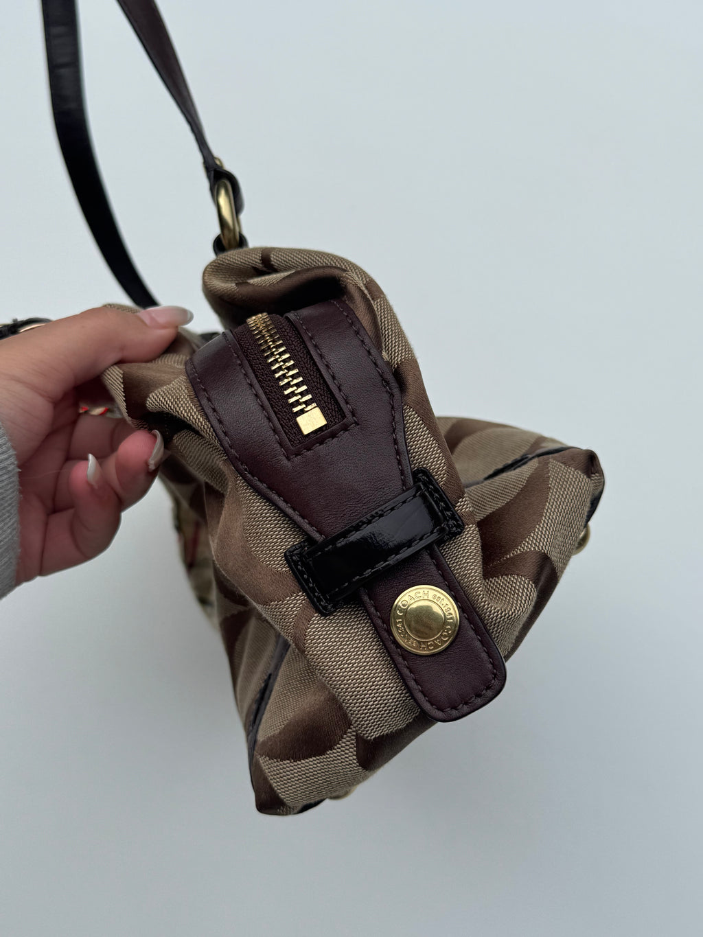 Vintage Coach Boston Bag + Coach Scarf - RARE