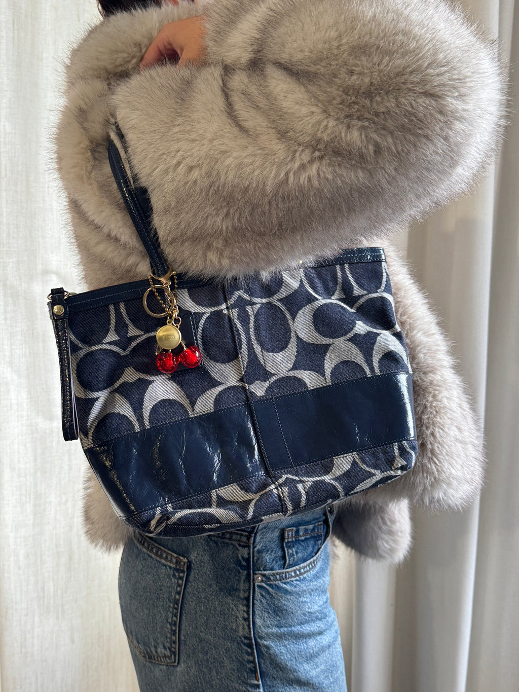 Vintage Coach Denim Small Tote