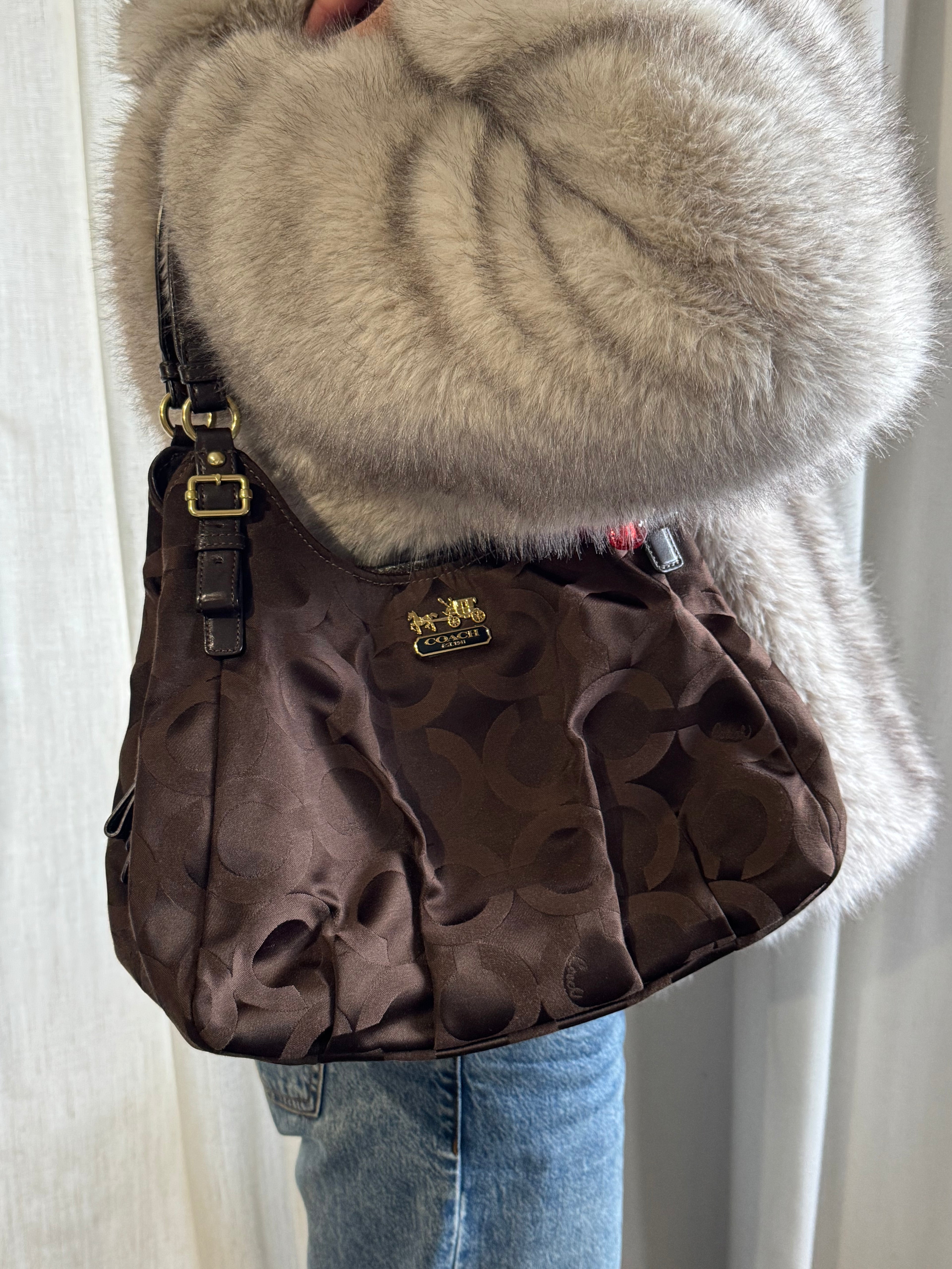 Vintage Coach Brown Madison Maggie Shoulder Bag - RARE