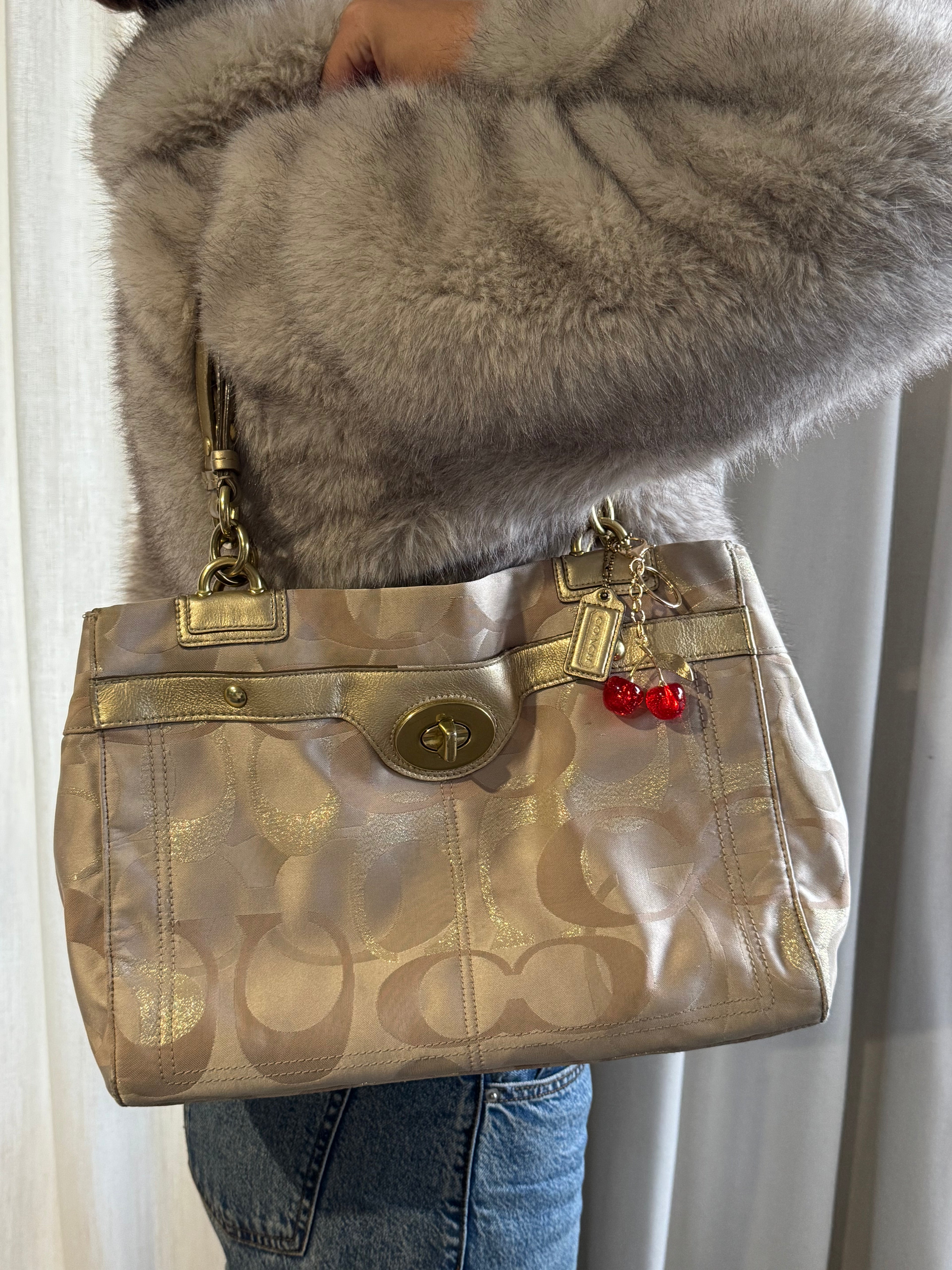 Vintage Coach Optic Penelope Tote Bag