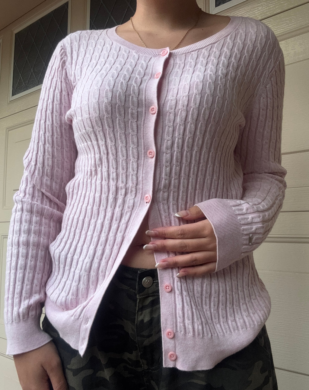 Vintage Pink Tommy Hilfiger Cable Knit | M |
