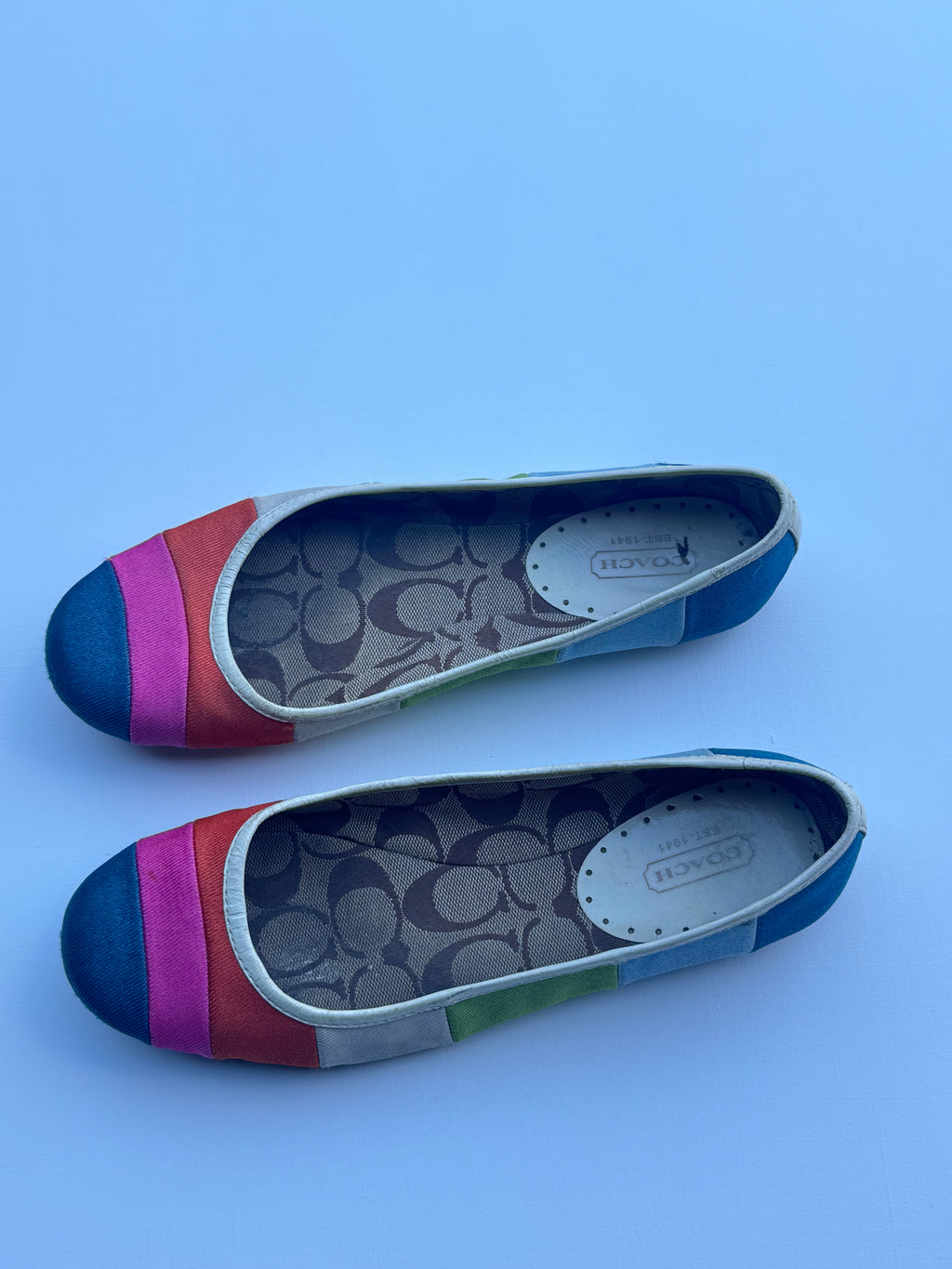 Vintage Multicoloured Coach Ballet Flats | 8US |