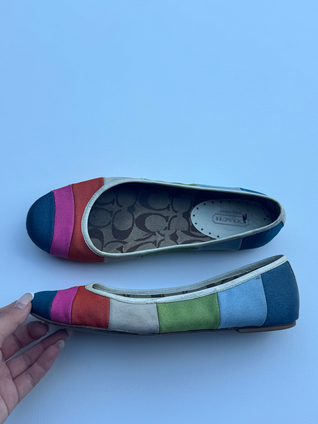 Vintage Multicoloured Coach Ballet Flats | 8US |